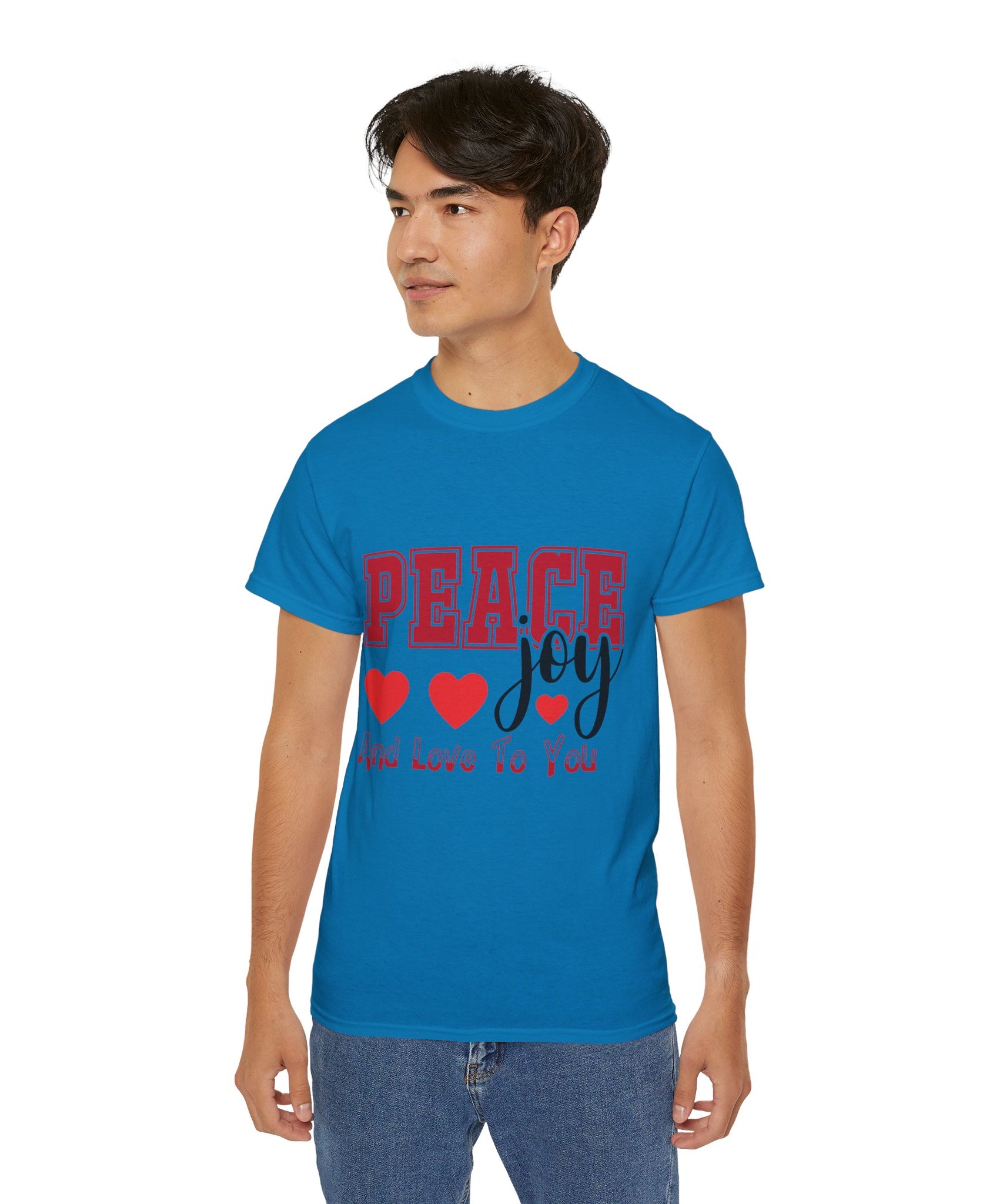Peace, Joy & Love Retro Christmas T-Shirt | Gallory Hive