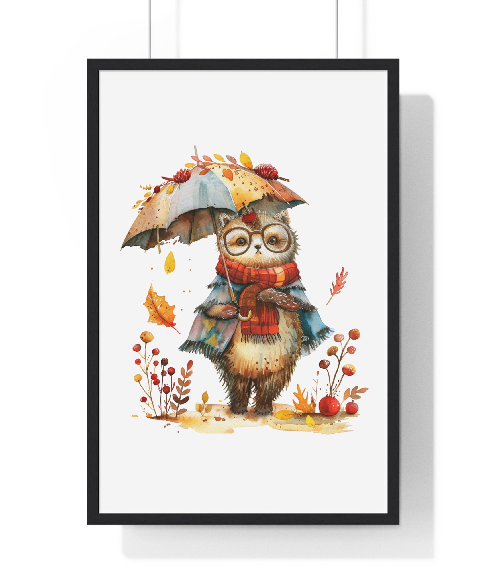 Autumn Sloth Wall Art – Framed Fall Decor | Gallory Hive