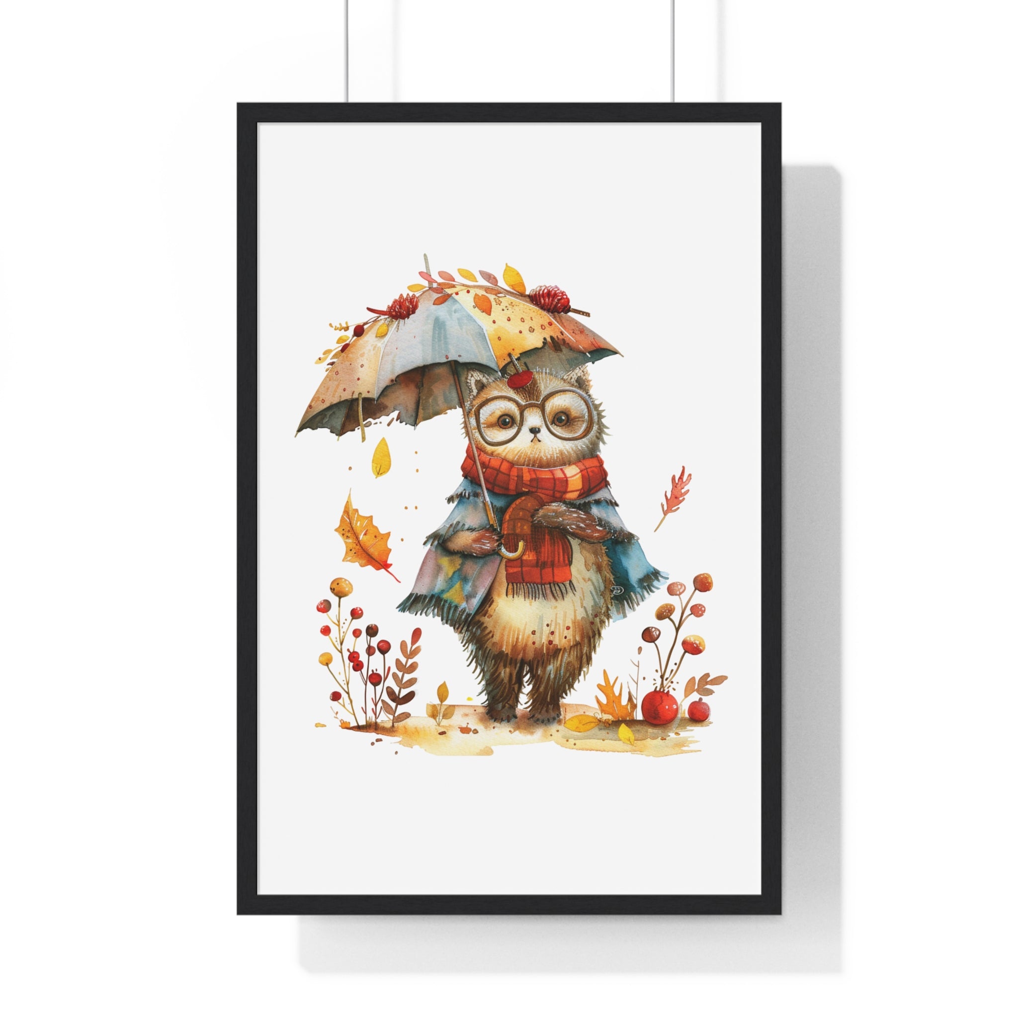 Autumn Sloth Wall Art – Framed Fall Decor | Gallory Hive