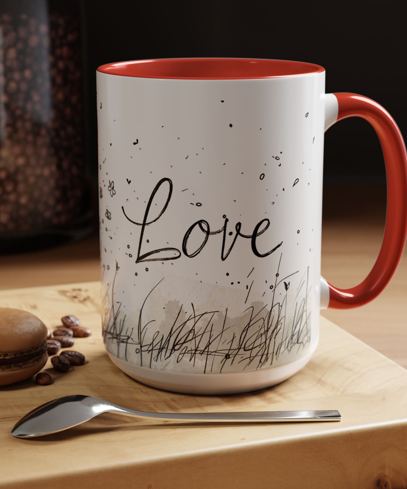 Love Heart Sketch Ceramic Coffee Mug | Gallory Hive