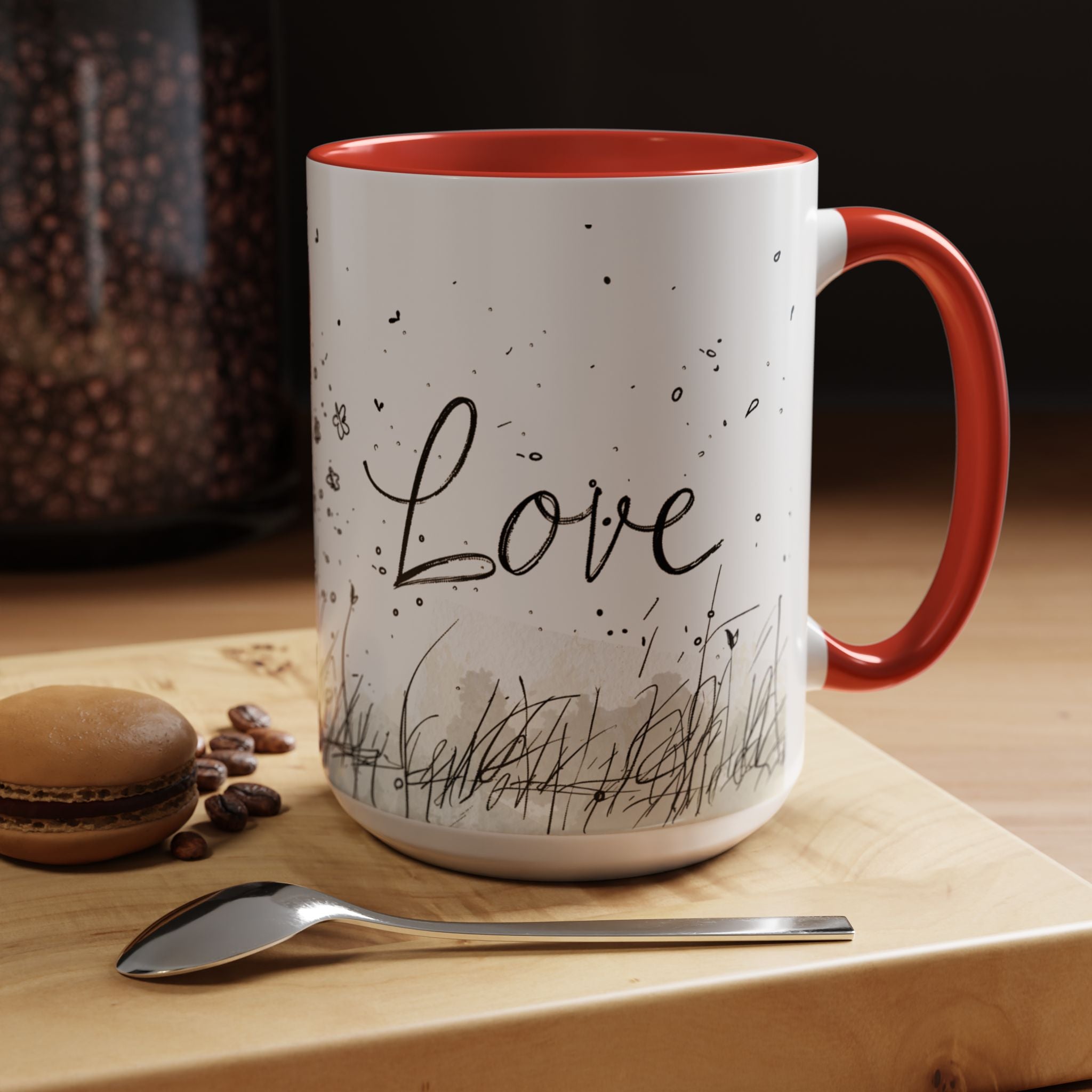 Love Heart Sketch Ceramic Coffee Mug | Gallory Hive