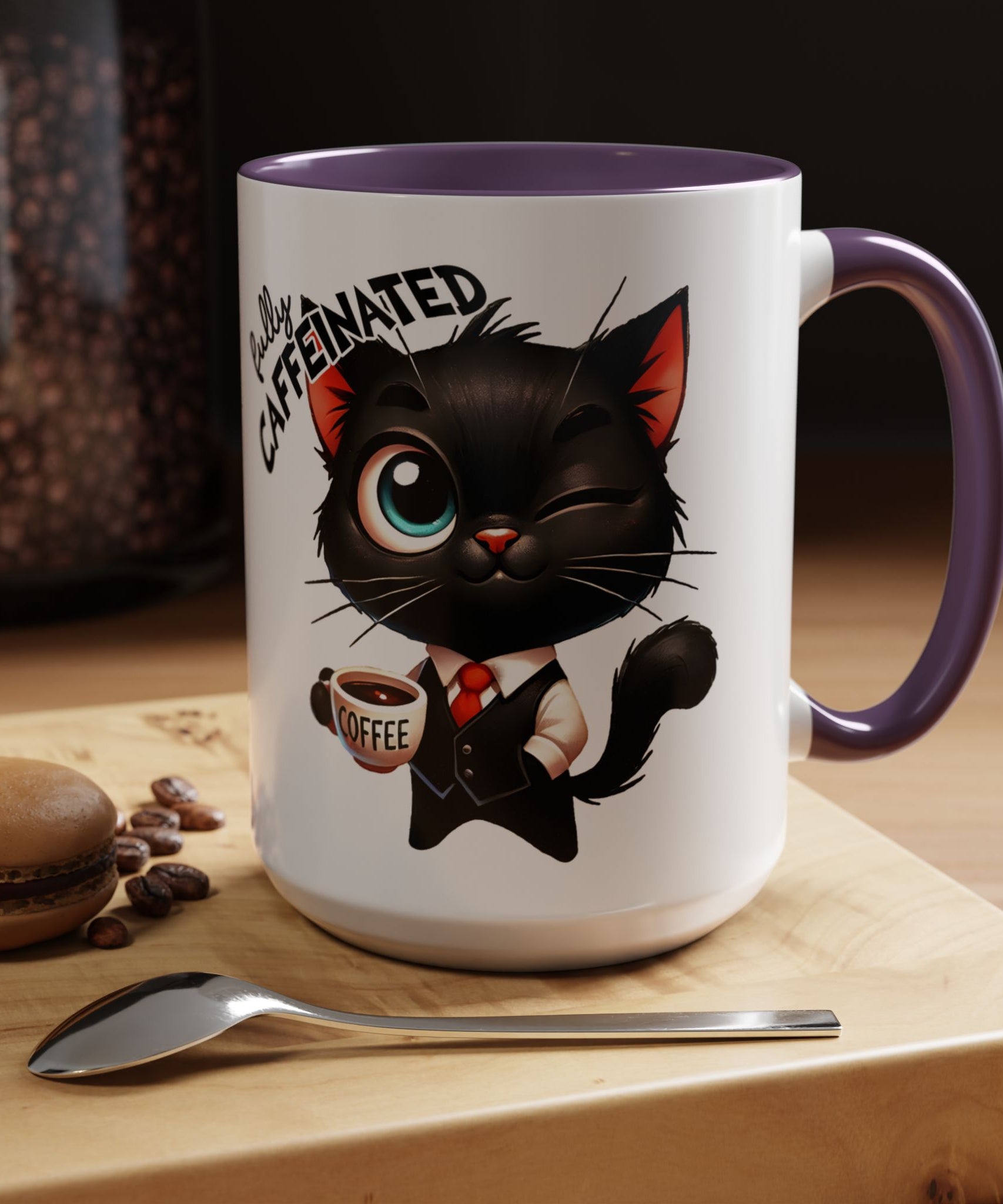 Cute Black Cat Accent Coffee Mug  Gallory Hive