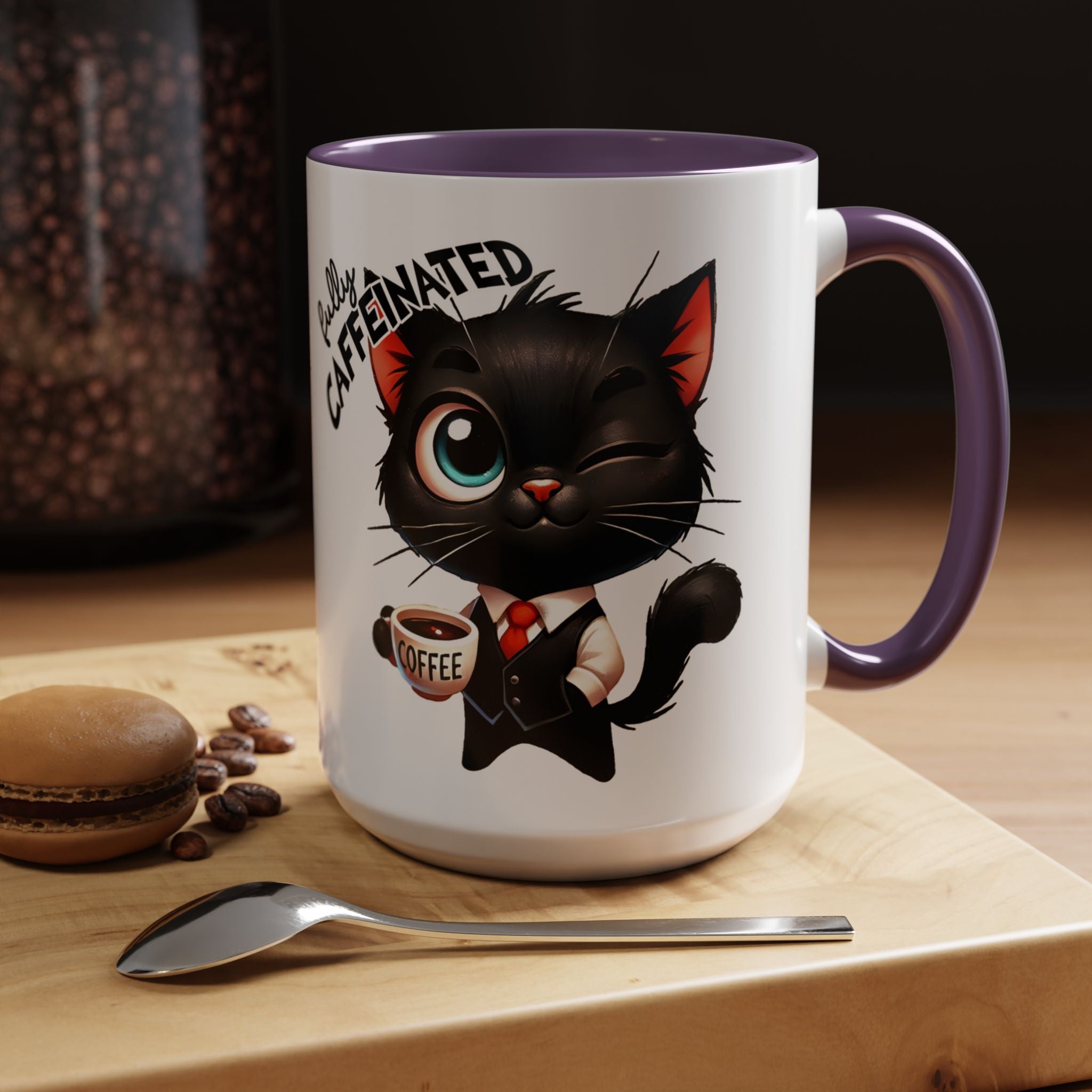 Cute Black Cat Accent Coffee Mug  Gallory Hive