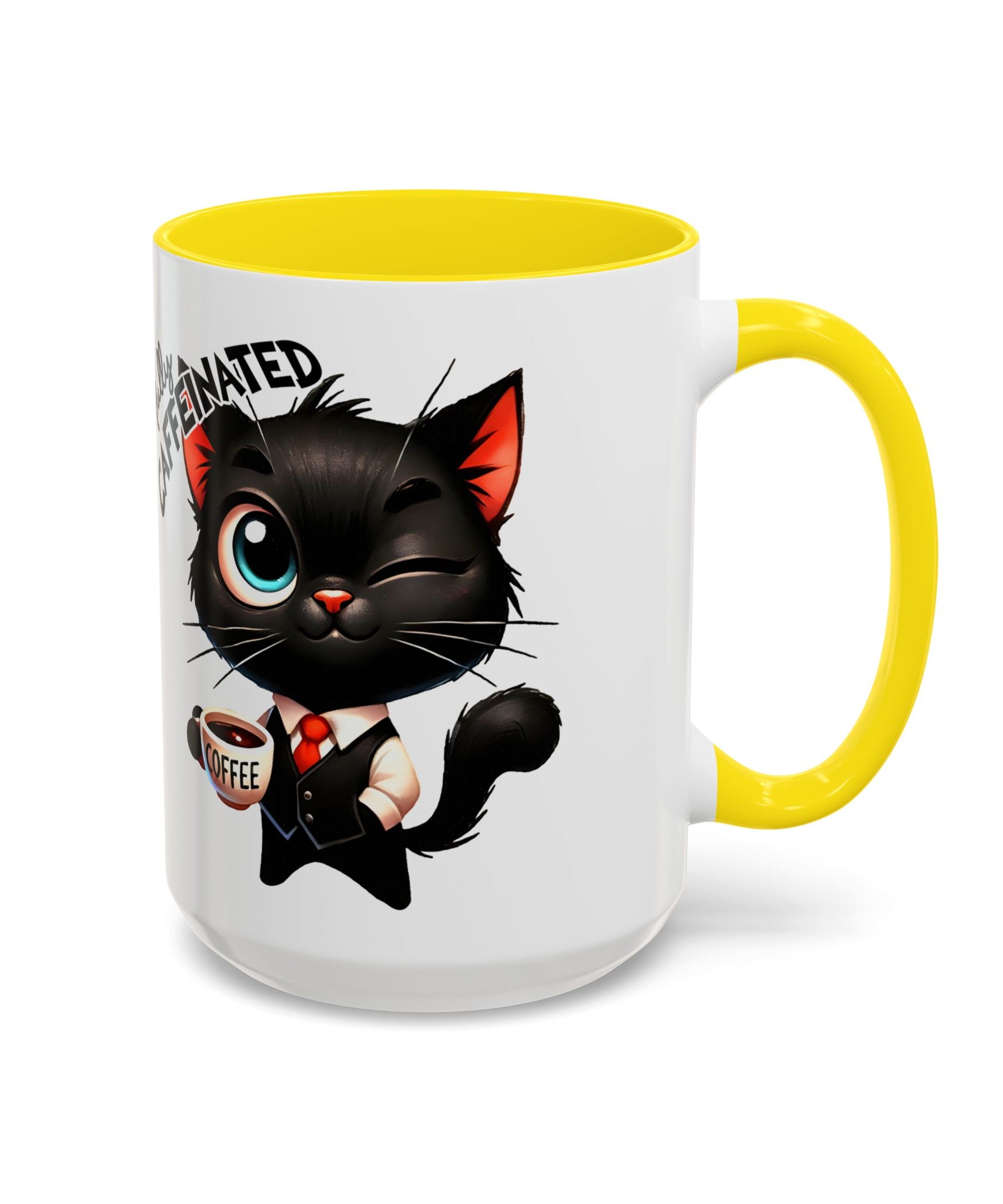 Cute Black Cat Accent Coffee Mug  Gallory Hive