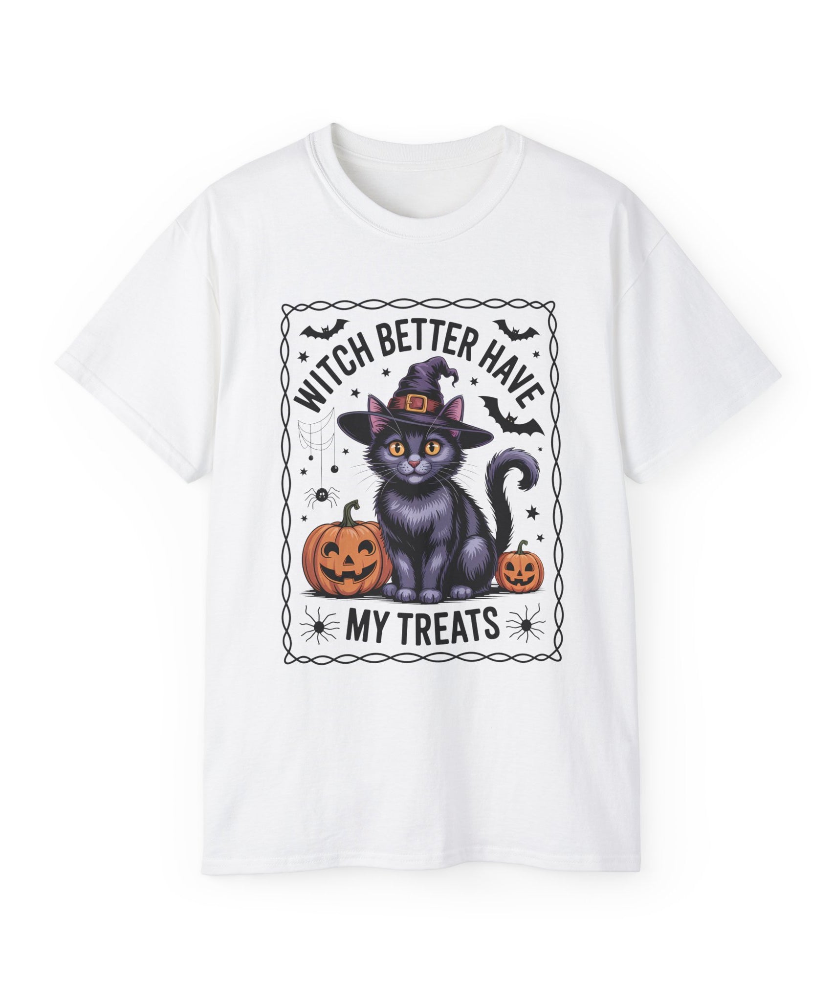 Spooky Witch Cat Tee - Halloween Season Wear | Gallory Hive
