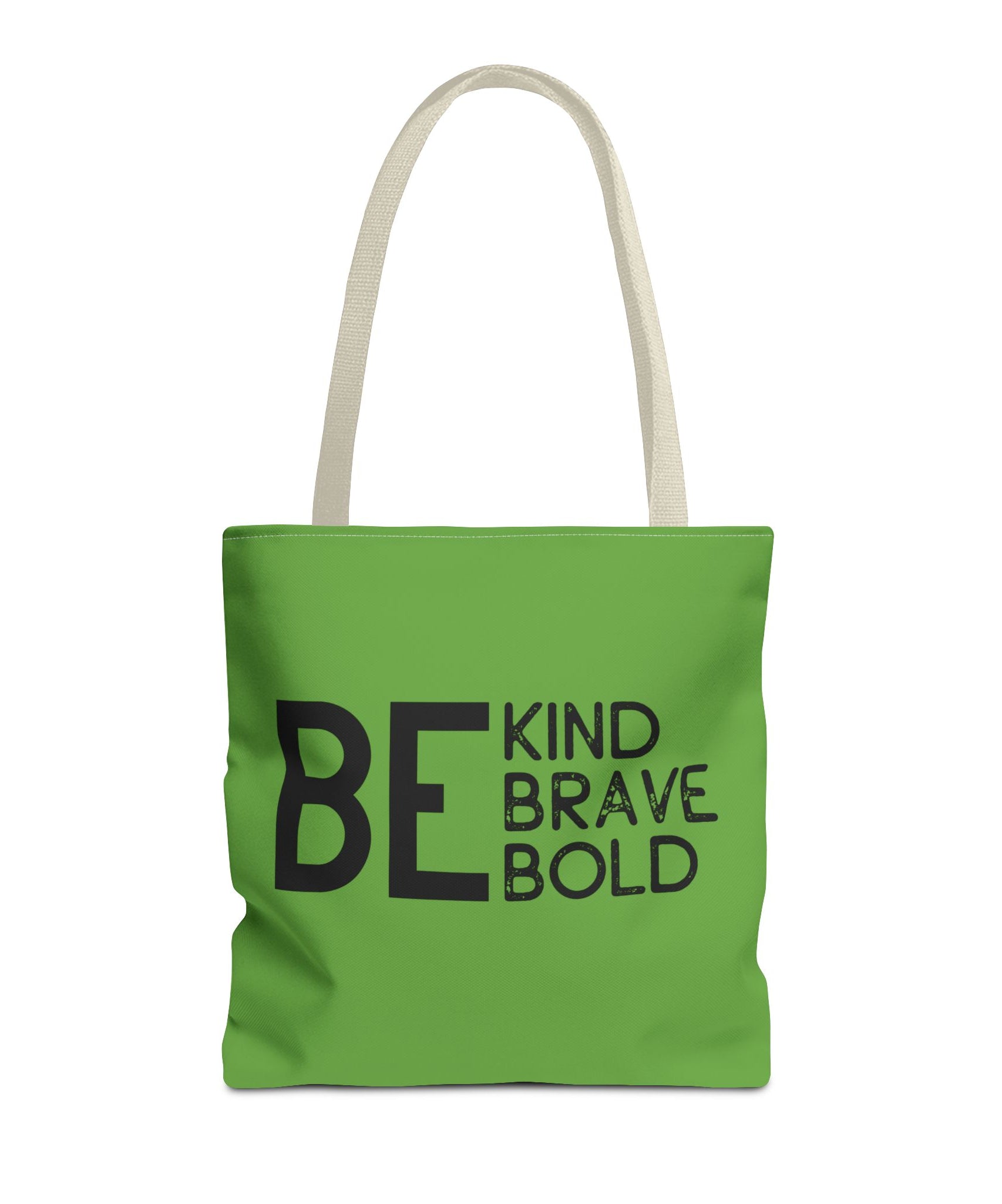 Inspirational Tote Bag - Be Kind Brave Bold - Eco-Friendly Carryall - Green