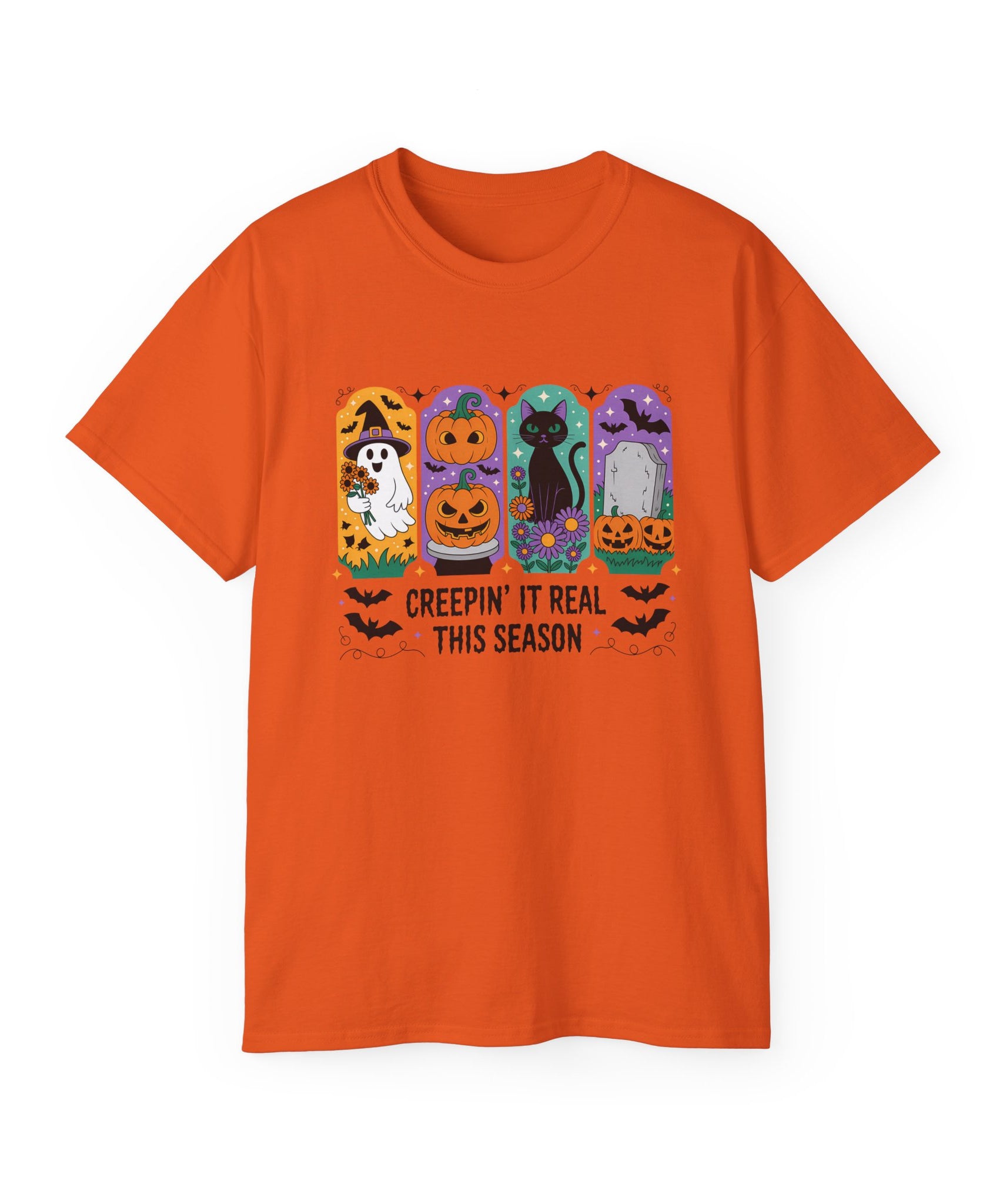 Halloween Vibes Ghost & Pumpkin Tee | Gallory Hive