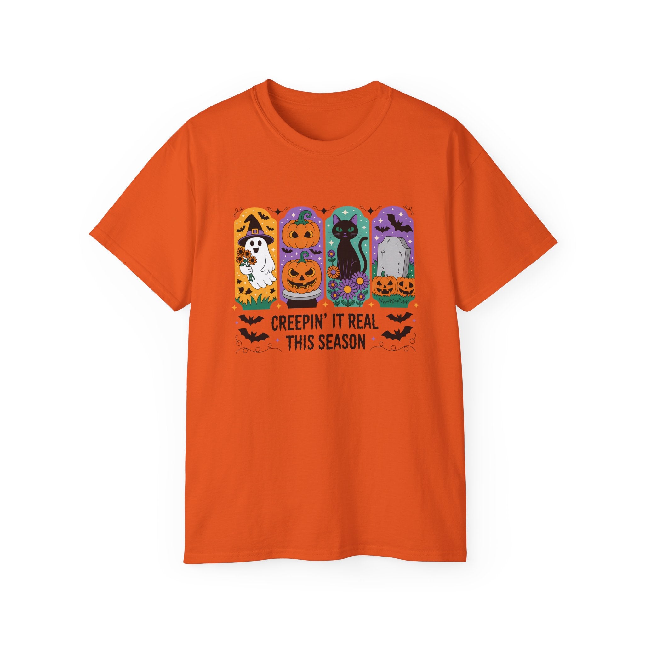 Halloween Vibes Ghost & Pumpkin Tee | Gallory Hive