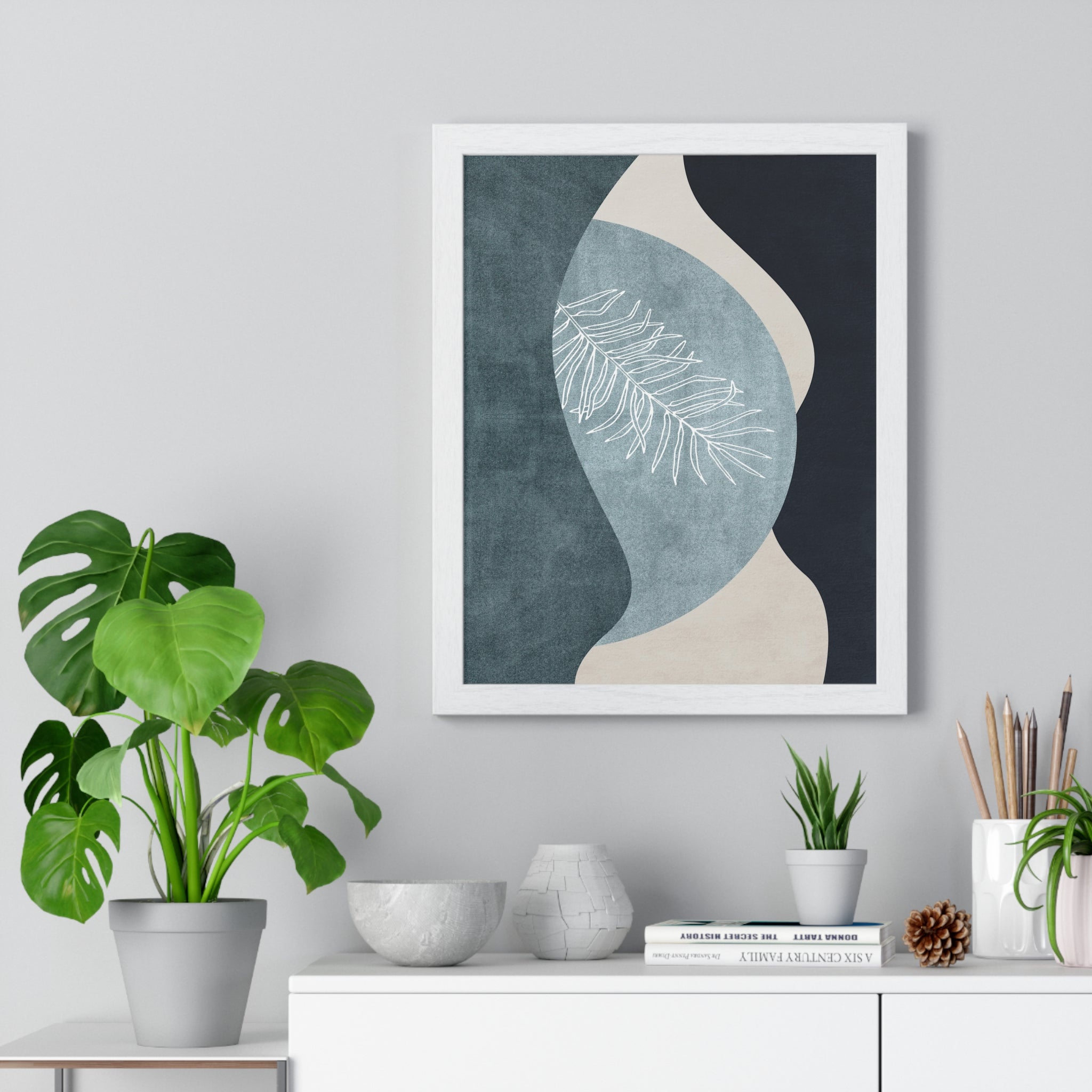 Vibrant Abstract Art Wooden Frame Poster - Modern Wall Decor