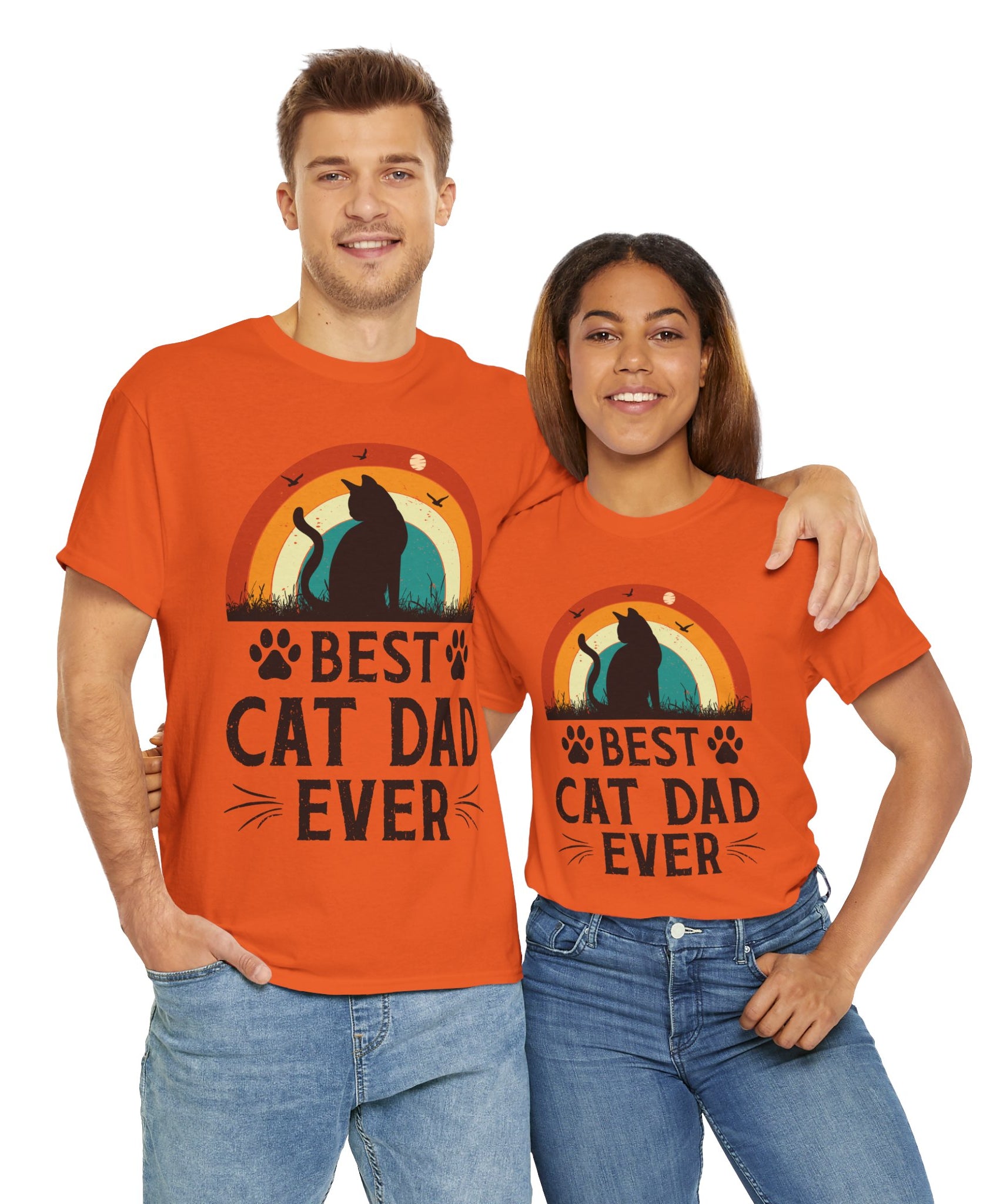 Best Cat Dad Ever T-Shirt Retro