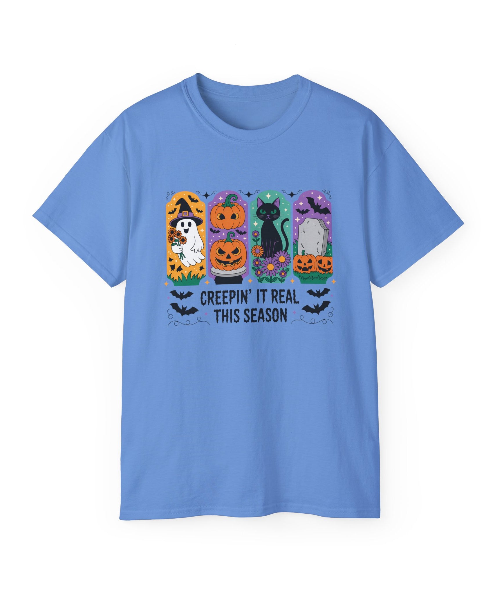 Halloween Vibes Ghost & Pumpkin Tee