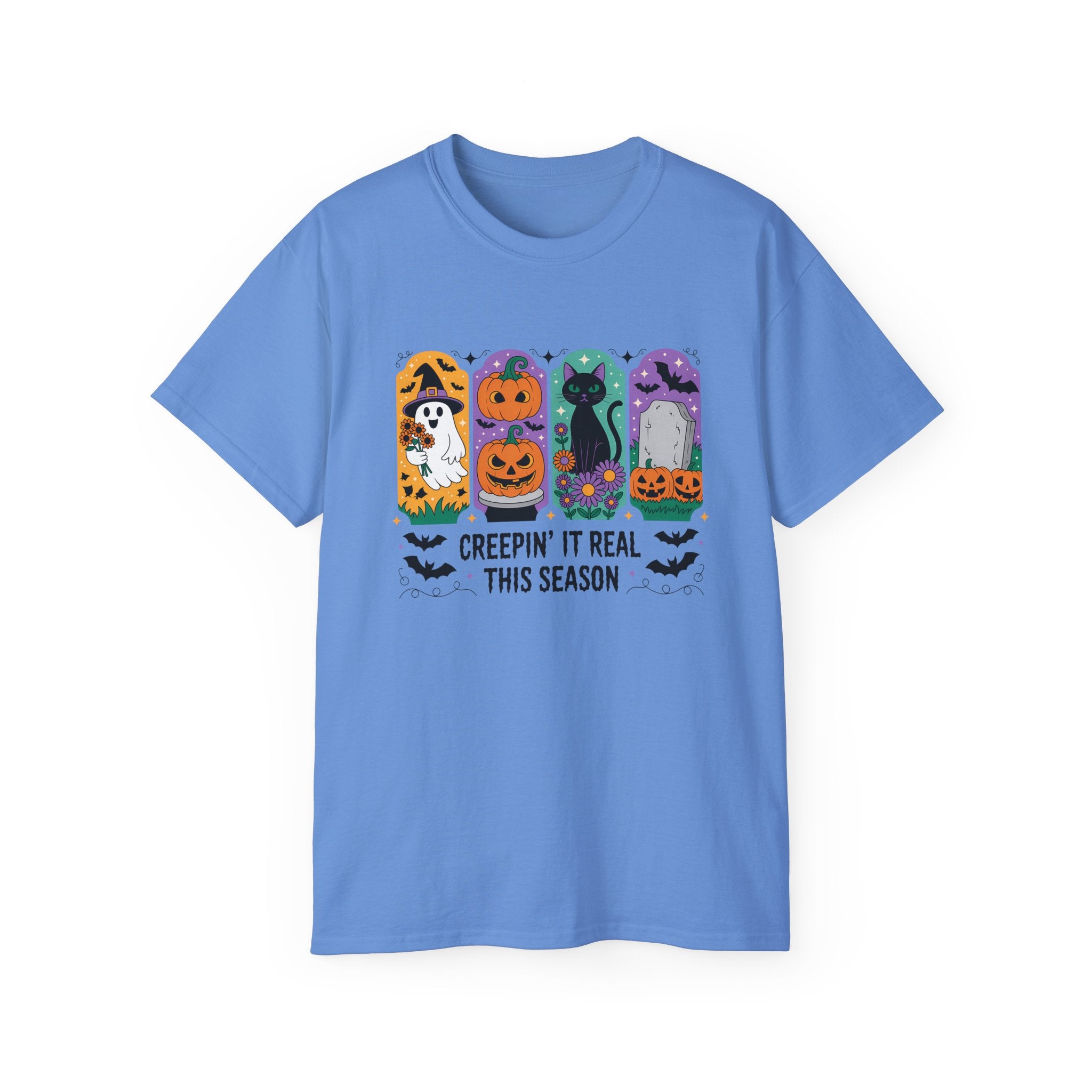 Halloween Vibes Ghost & Pumpkin Tee