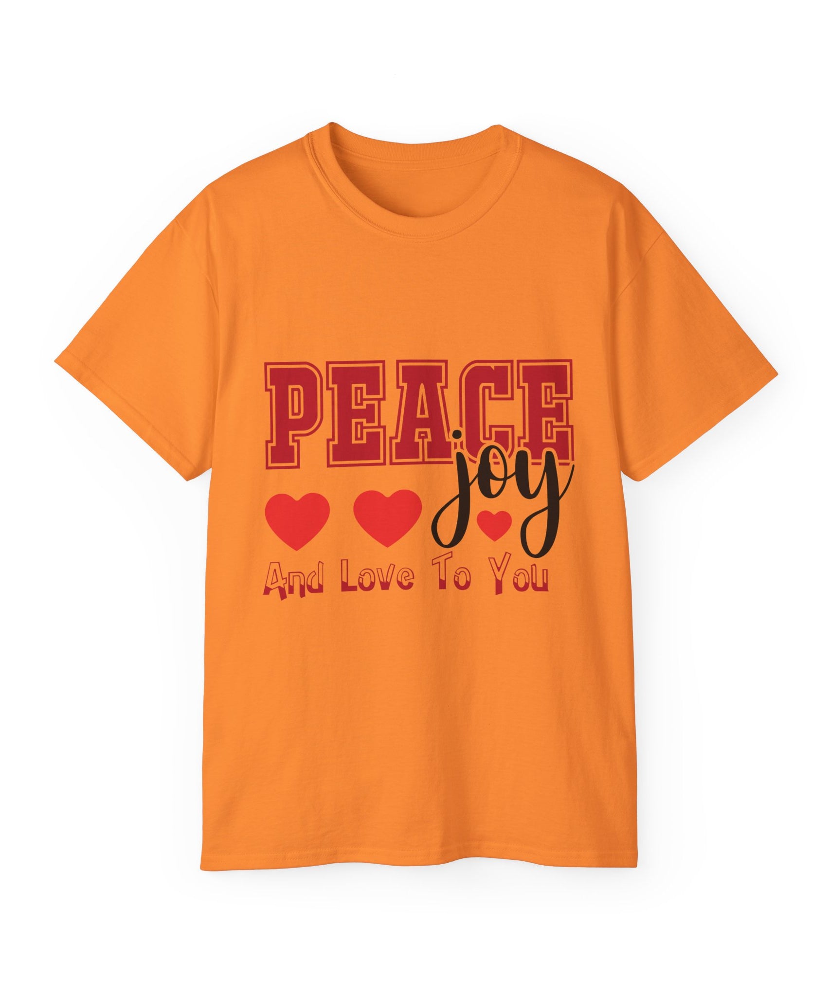 Peace, Joy & Love Retro Christmas T-Shirt | Gallory Hive