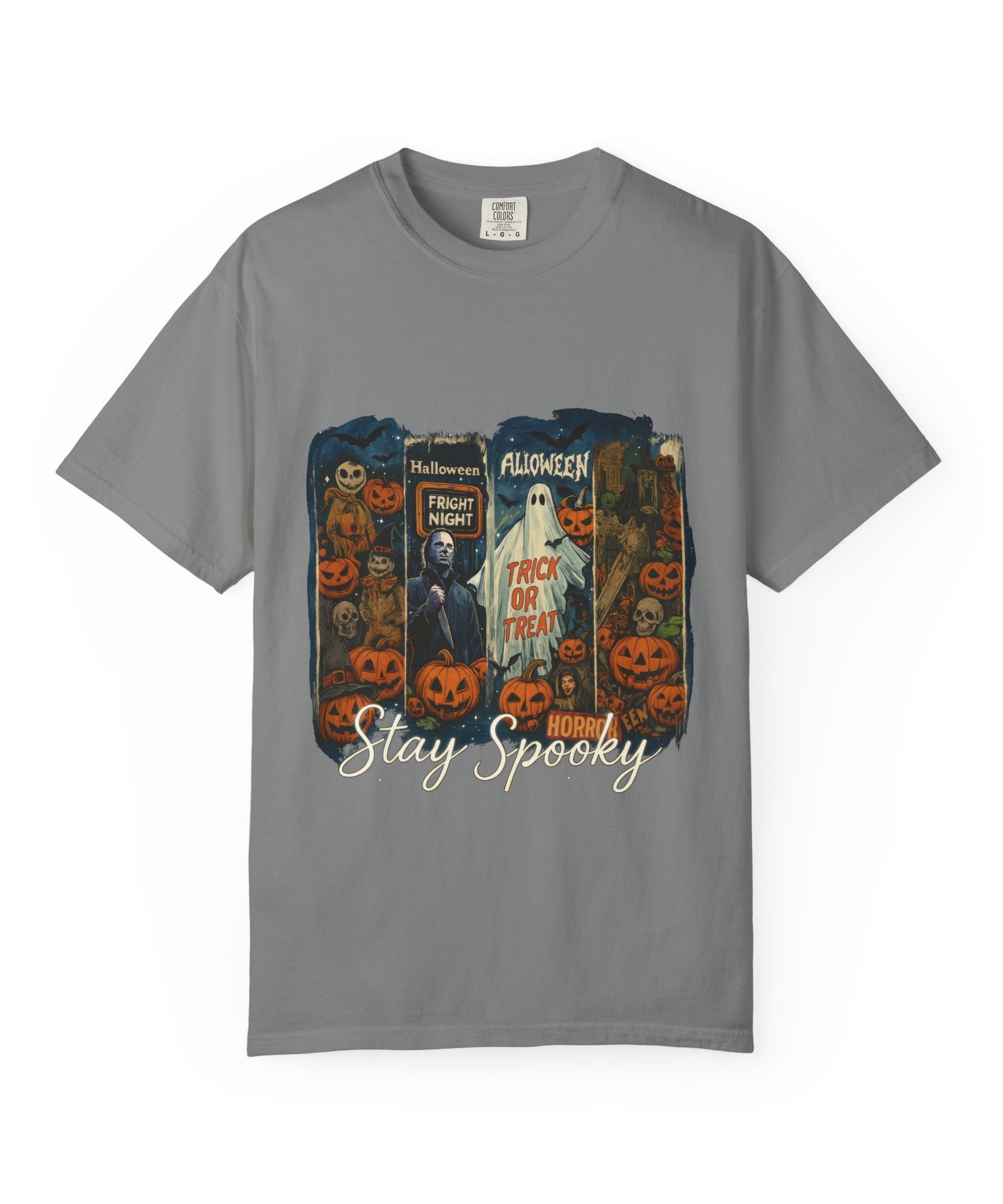 Stay Spooky Halloween Horror T-Shirt – Retro Slasher, Ghost, Pumpkins & Fright Night Design - Gallory Hive