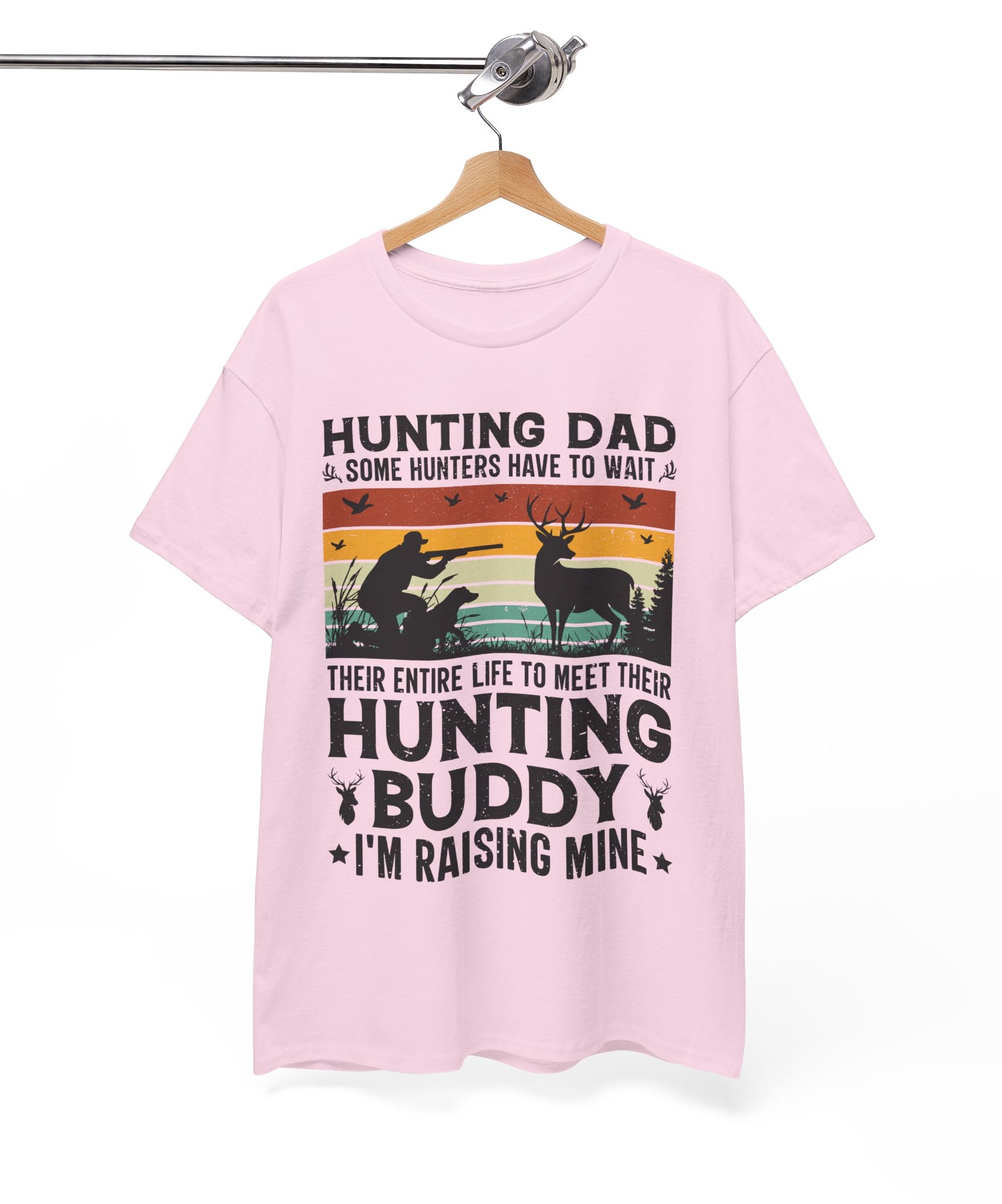 Retro Hunter Tee – Dog, Deer & Rifle Scene | Gallory Hive