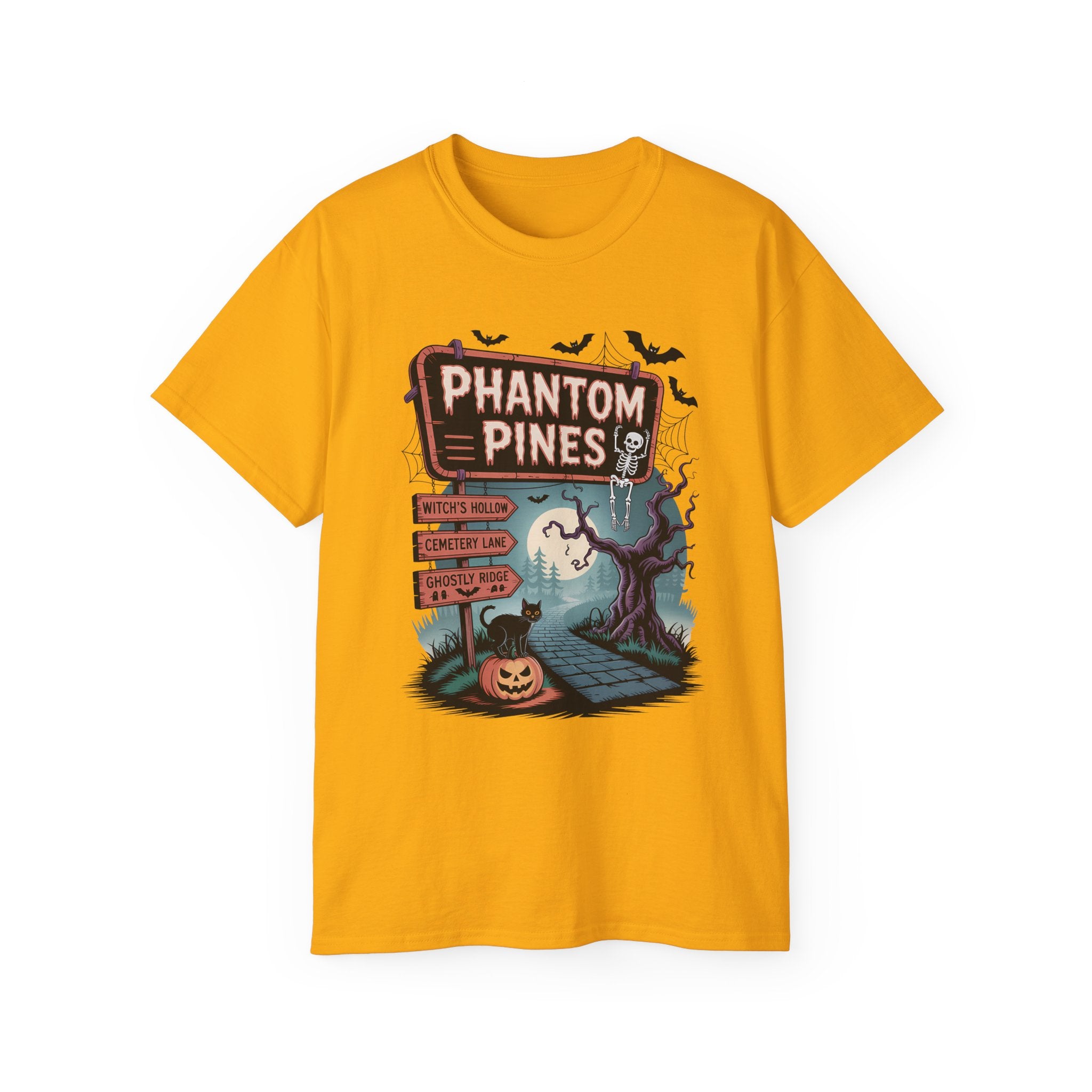 Halloween Phantom Pines Spooky Skeleton Tee | Gallory Hive