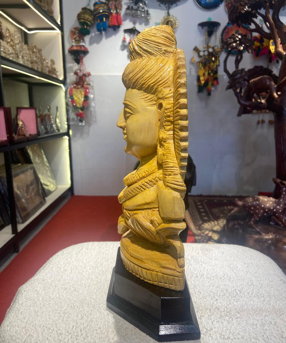 Handmade Sitting Lord Shiva Wooden Sculpture | Gallory Hive
