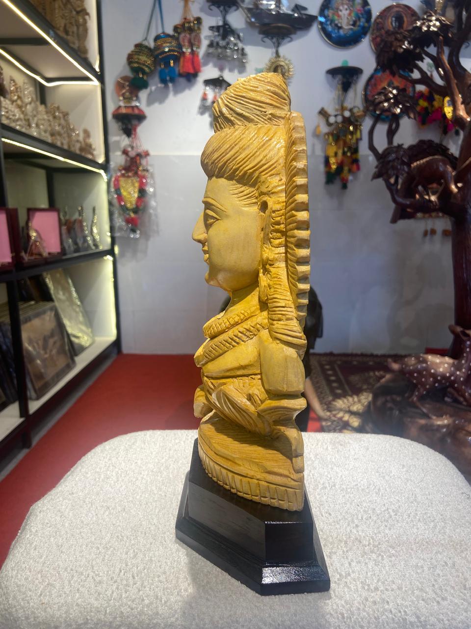 Handmade Sitting Lord Shiva Wooden Sculpture | Gallory Hive