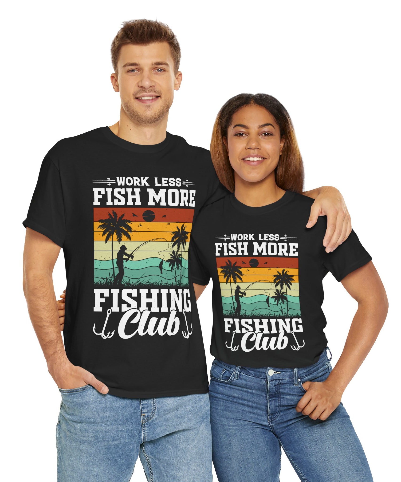 Retro Fisherman Sunset T-Shirt