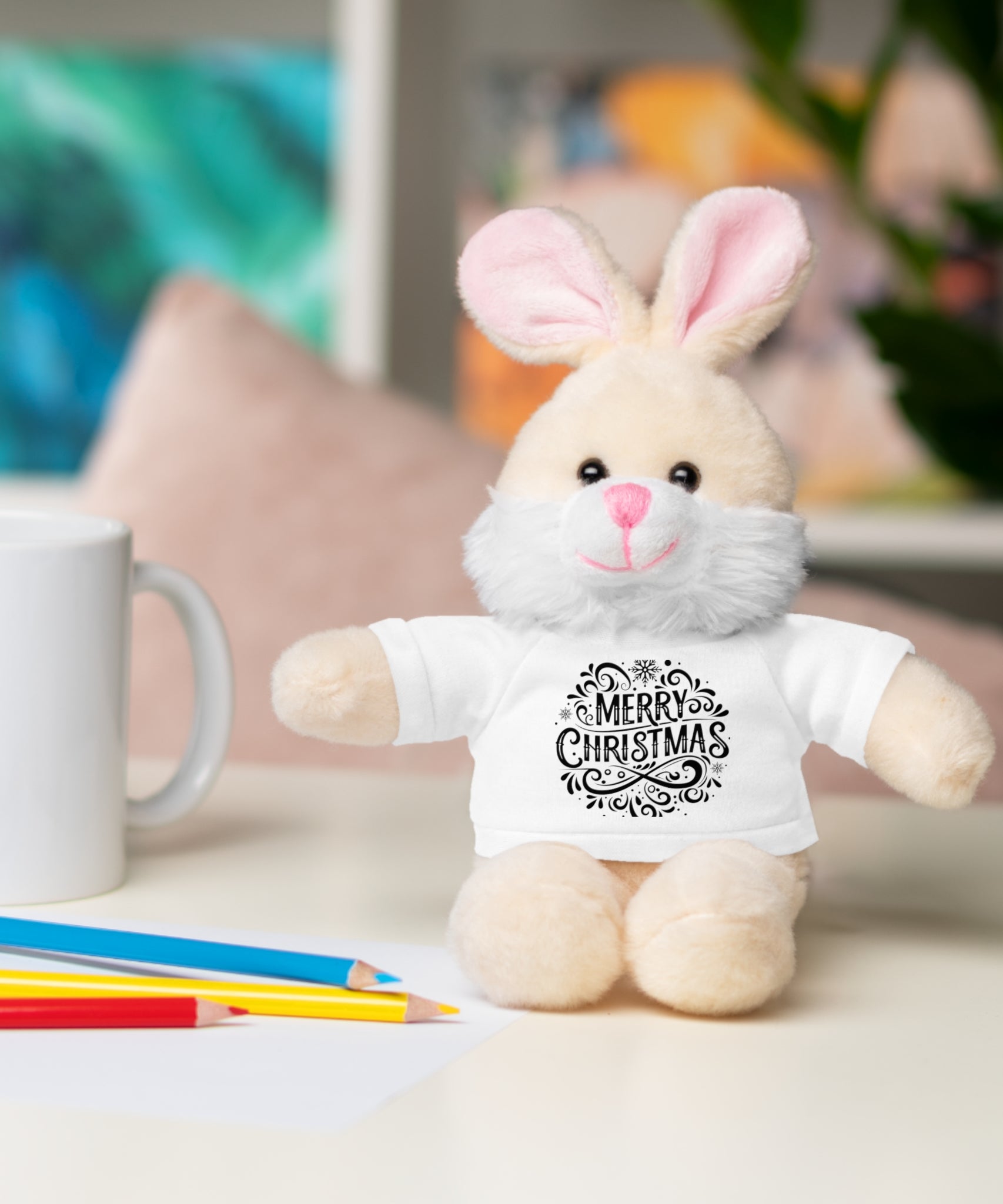 Festive Merry Christmas Stuffed Bunny | Gallory Hive