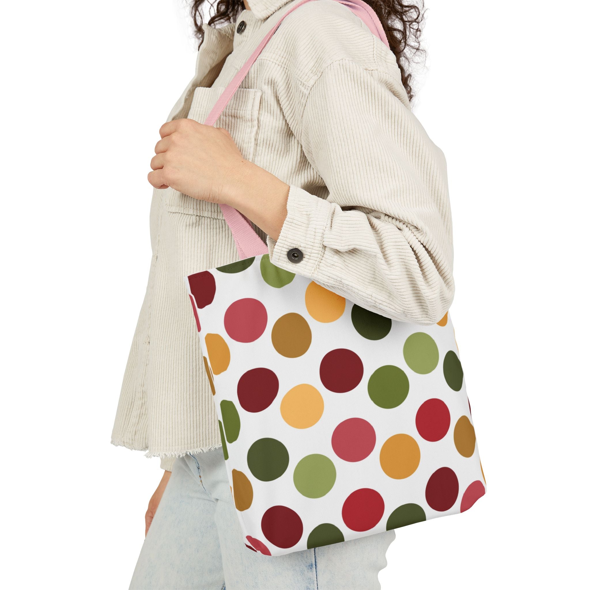 Colorful Polka Dot Canvas Tote Bag | Gallory Hive