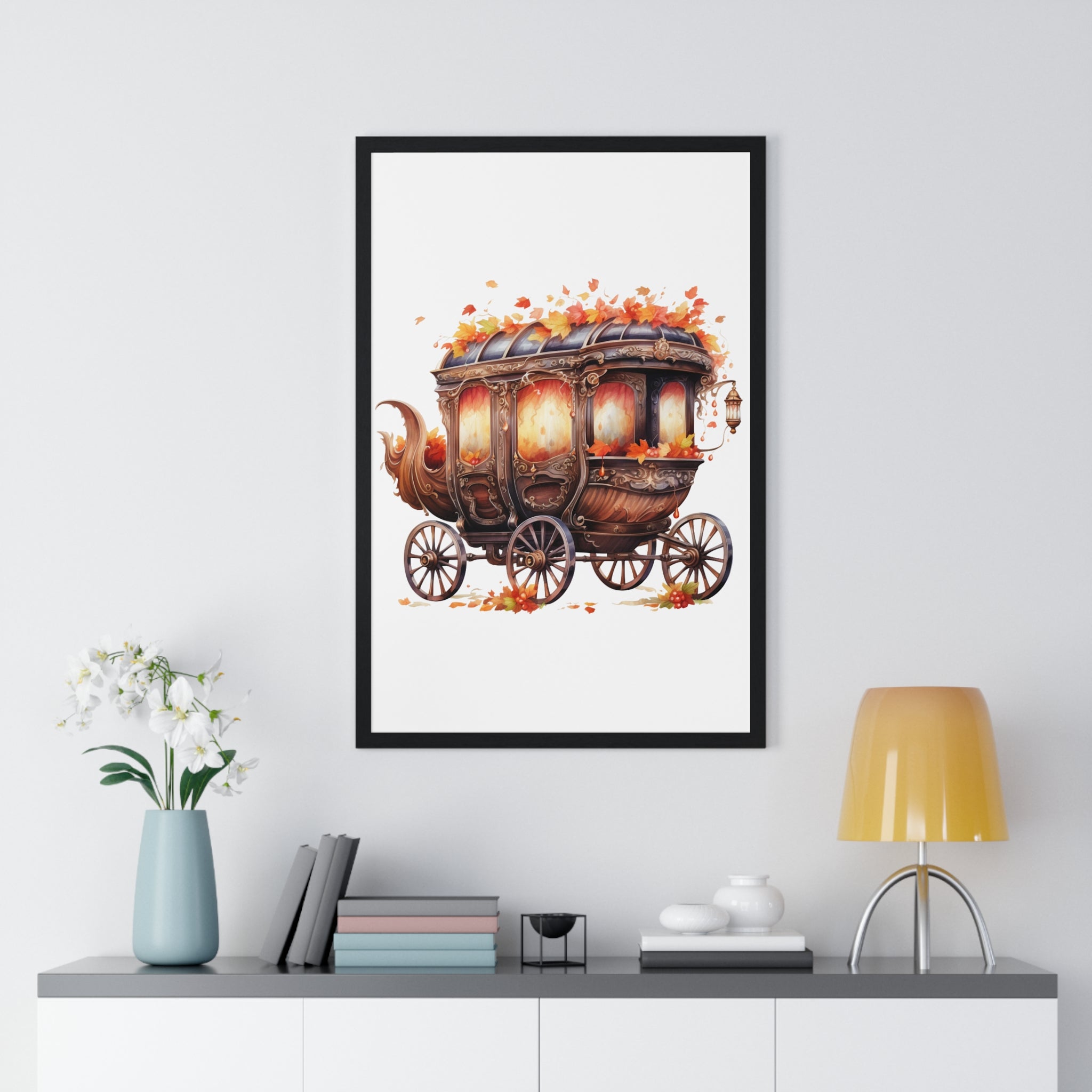 Autumn Carriage Wall Art – Vintage Fall Wagon Print | Gallory Hive