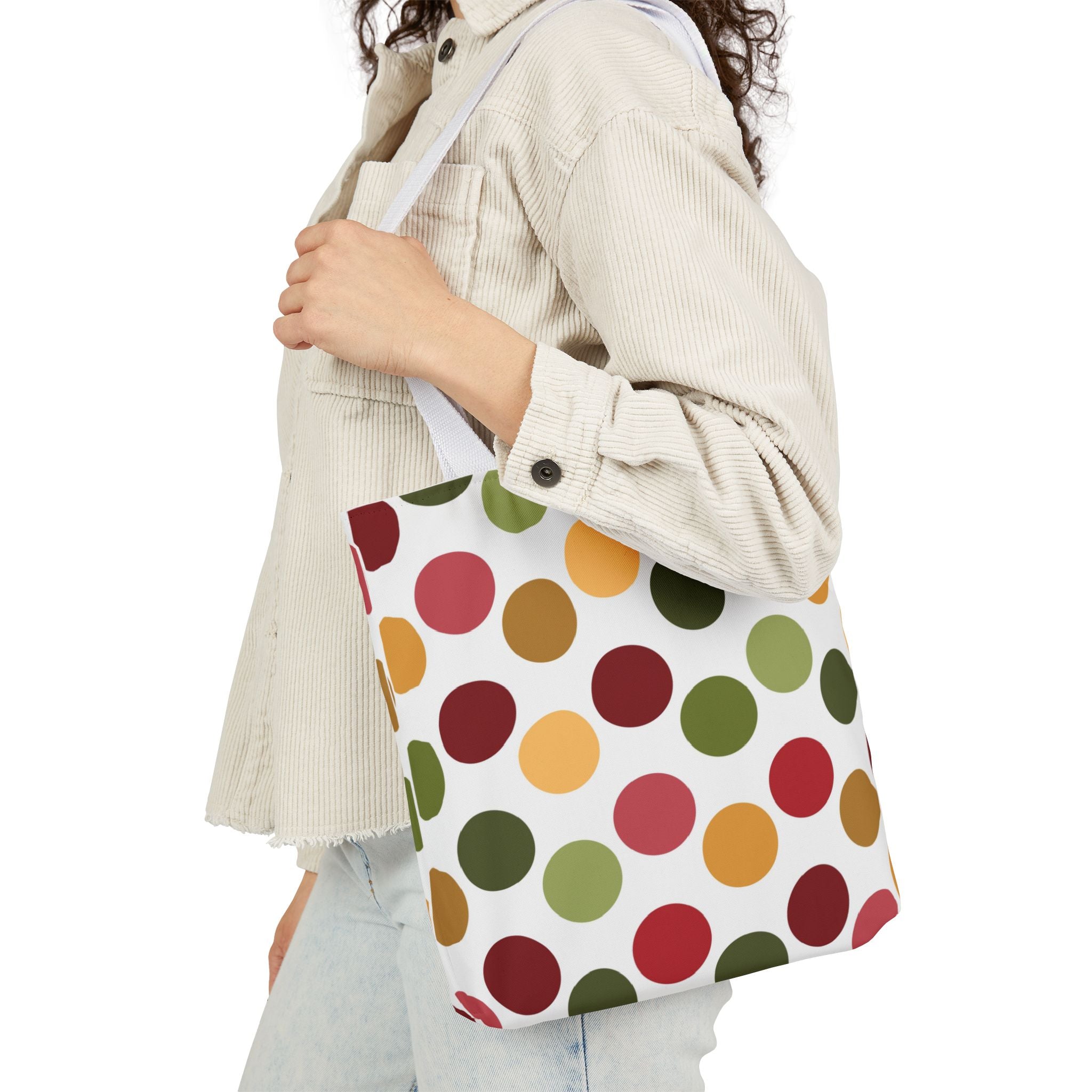 Colorful Polka Dot Canvas Tote Bag | Gallory Hive