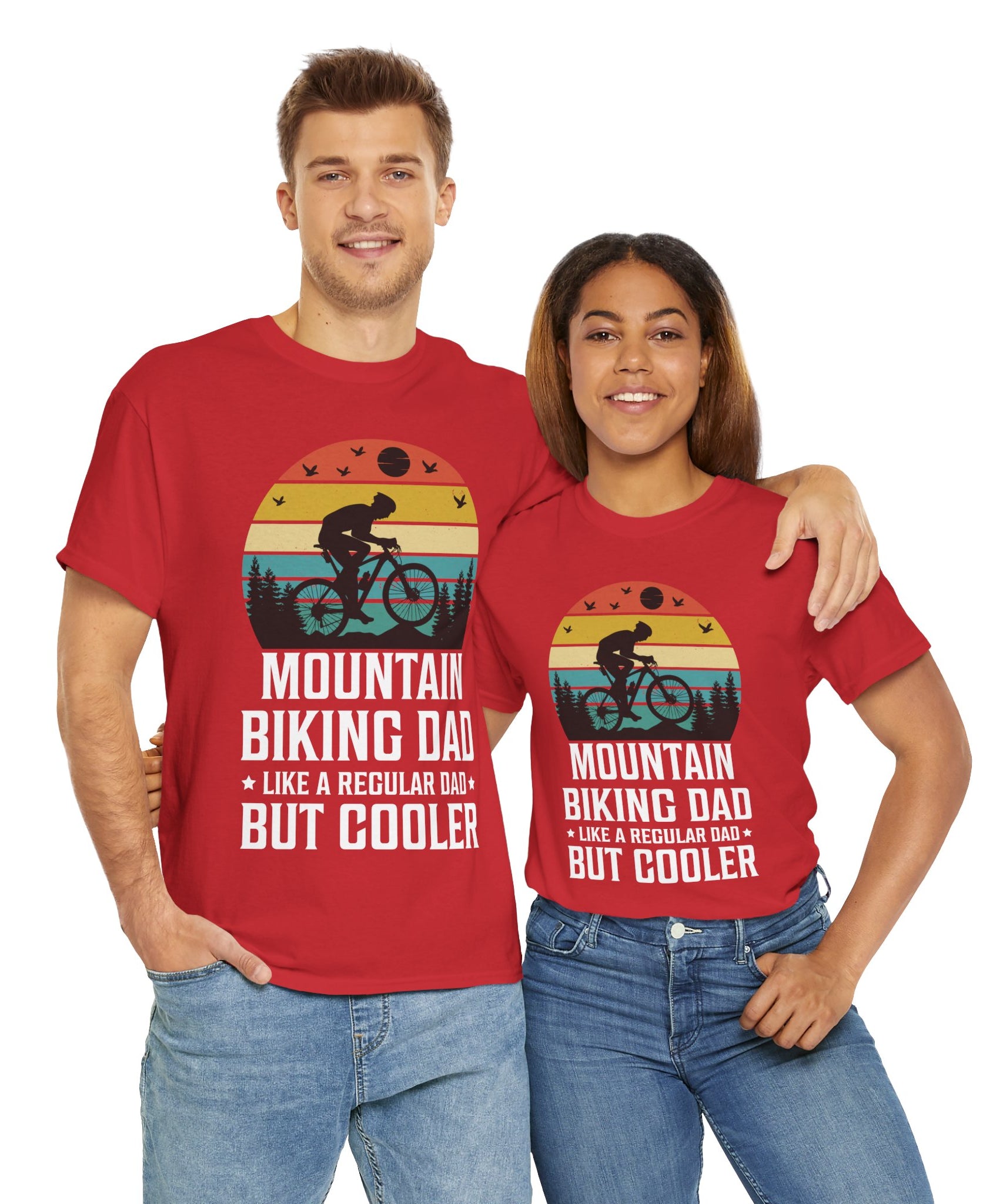 Retro Mountain Biking Dad Tee - Unique Gift Idea