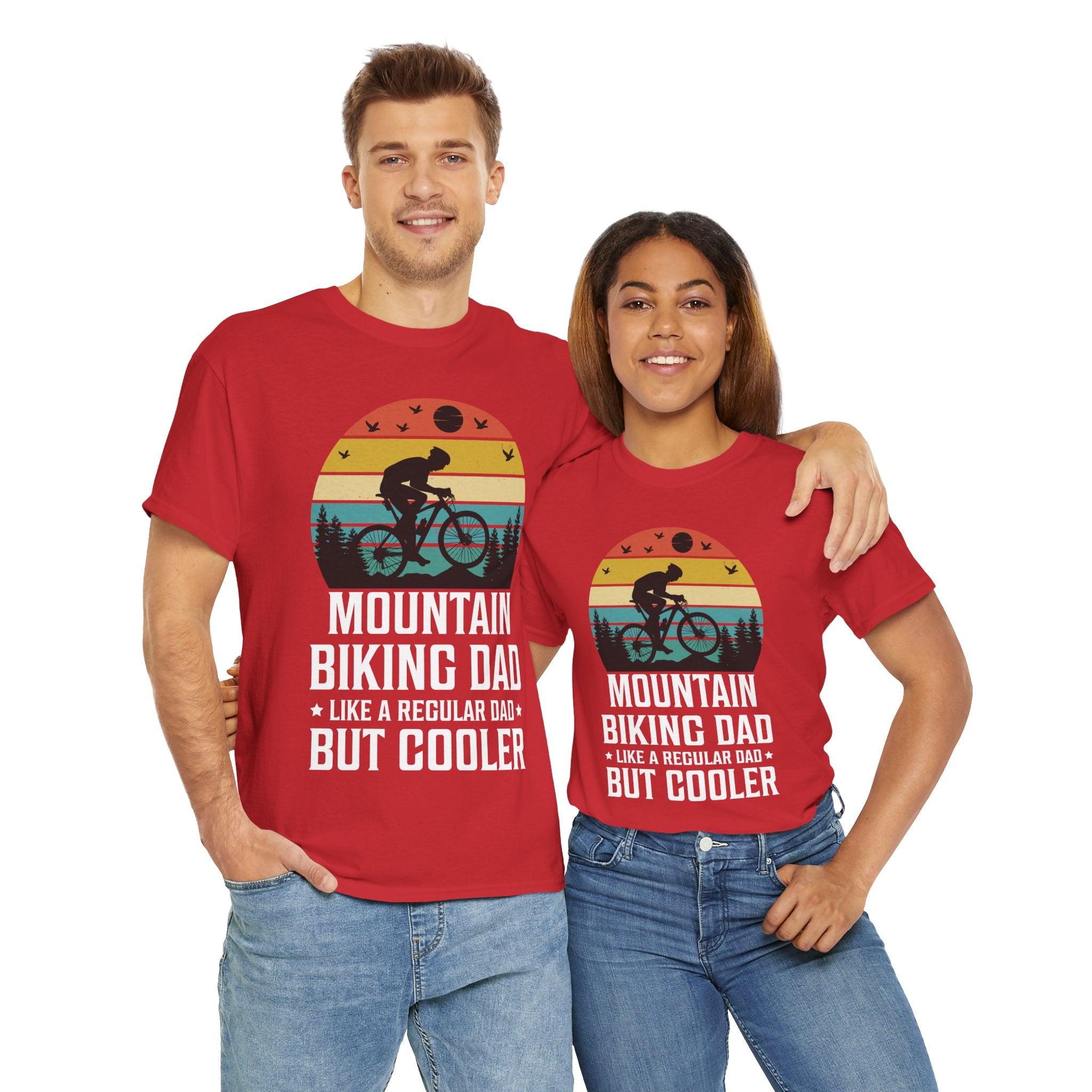 Retro Mountain Biking Dad Tee - Unique Gift Idea