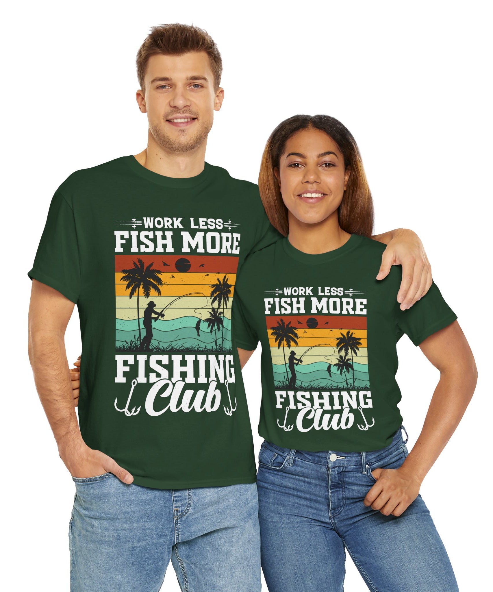 Retro Fisherman Sunset T-Shirt