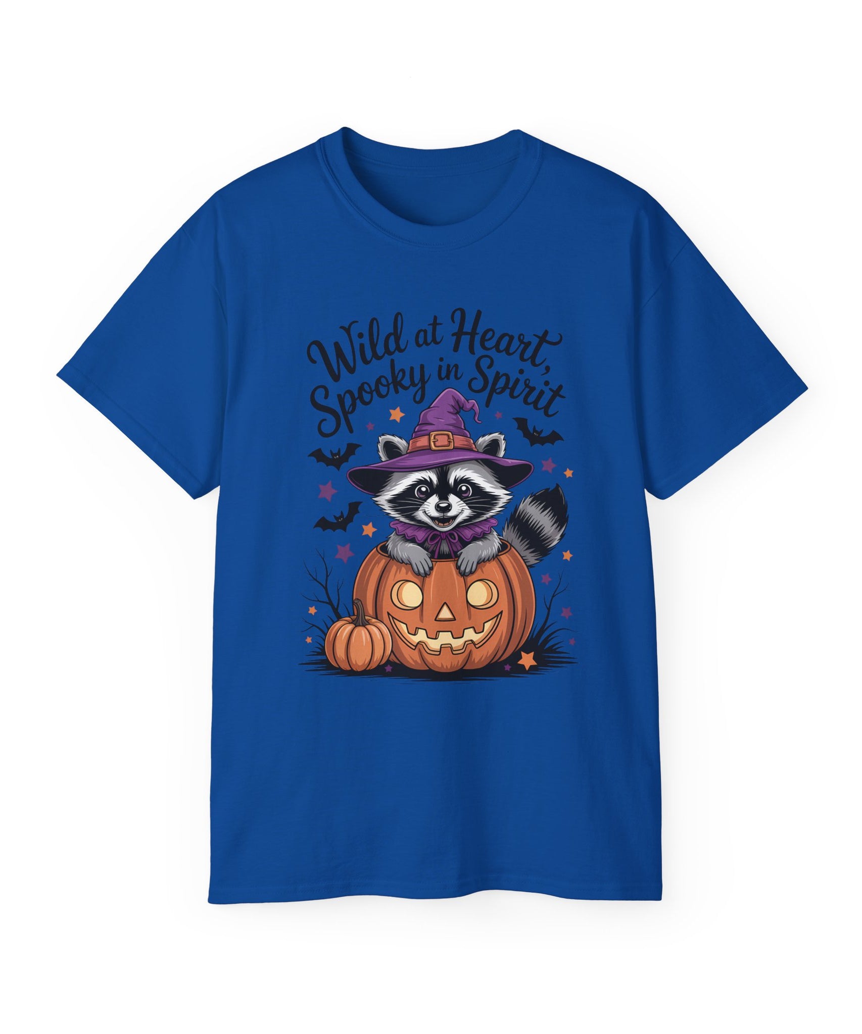 Spooky Raccoon in Pumpkin T-Shirt