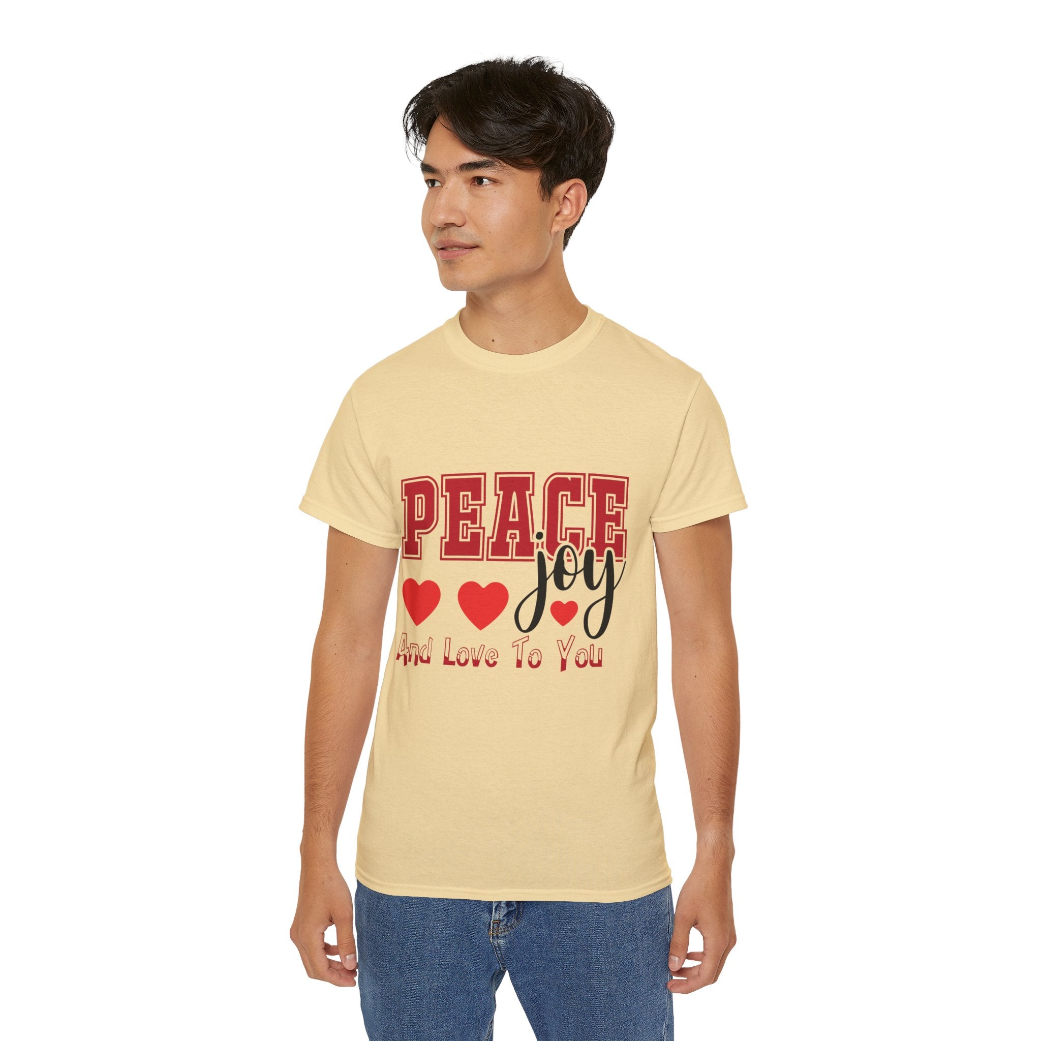 Peace, Joy & Love Retro Christmas T-Shirt | Gallory Hive