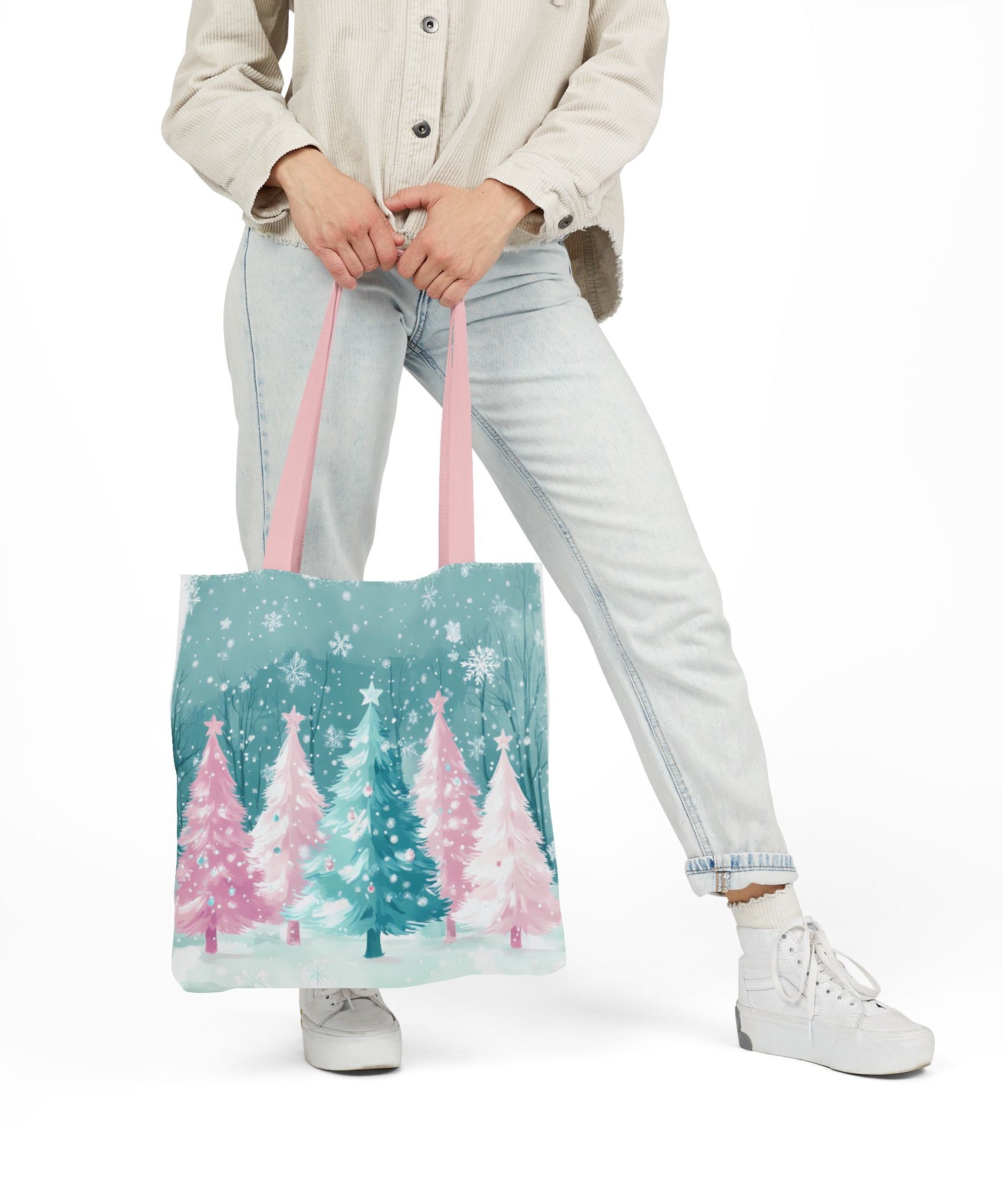 Winter Palm Trees Canvas Polyester Tote Bag