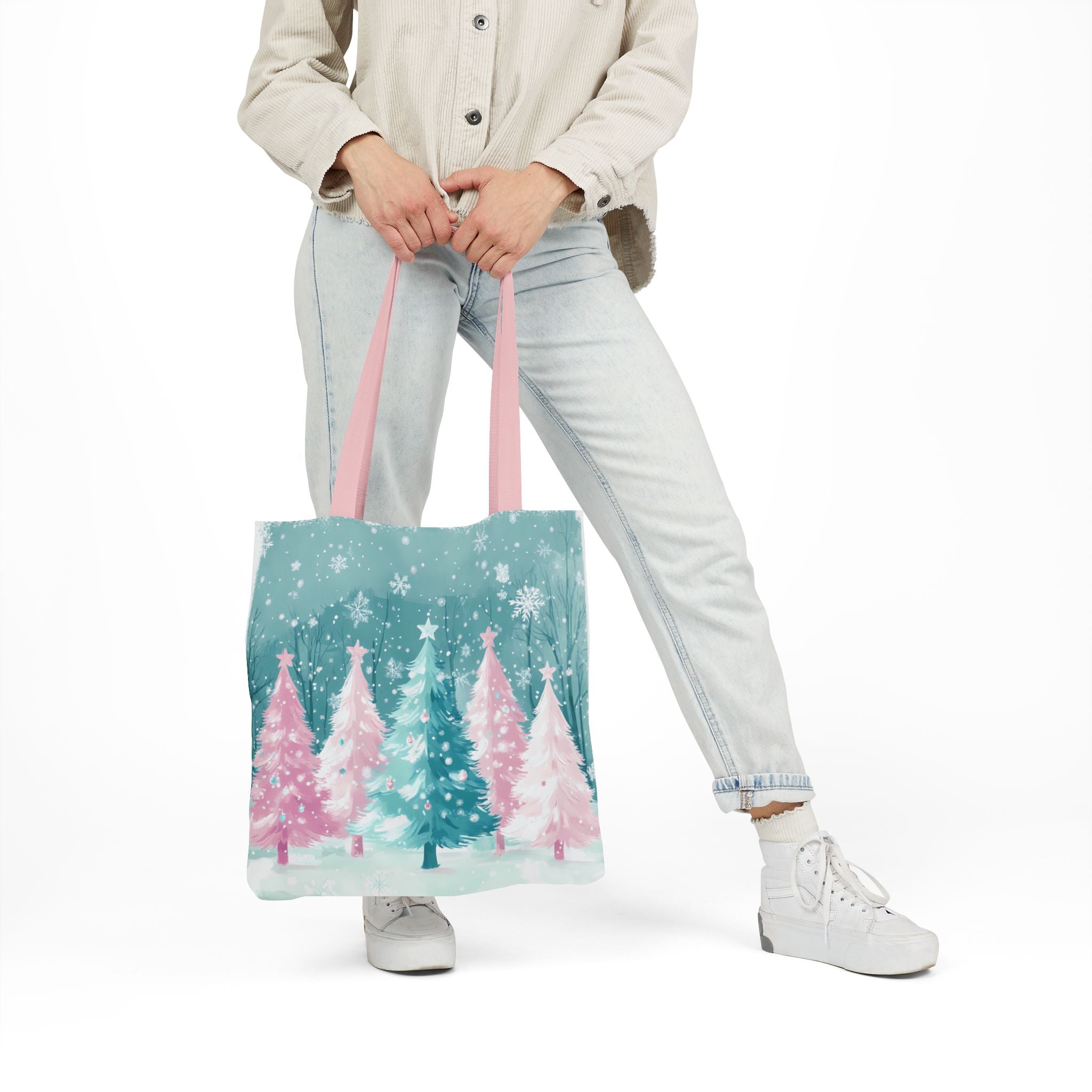 Winter Palm Trees Canvas Polyester Tote Bag