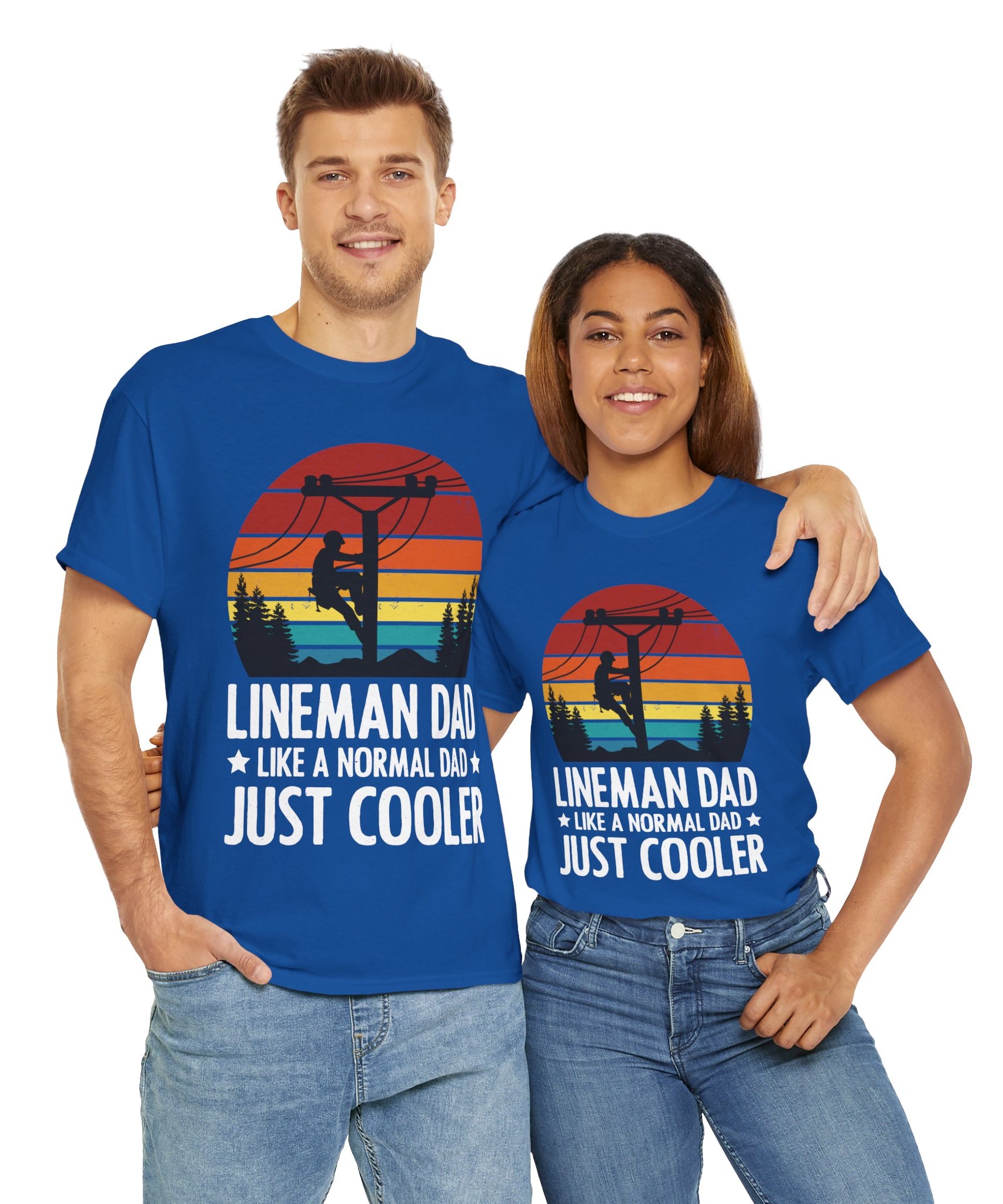 Lineman Tee – Bold Sunset & Power Lines
