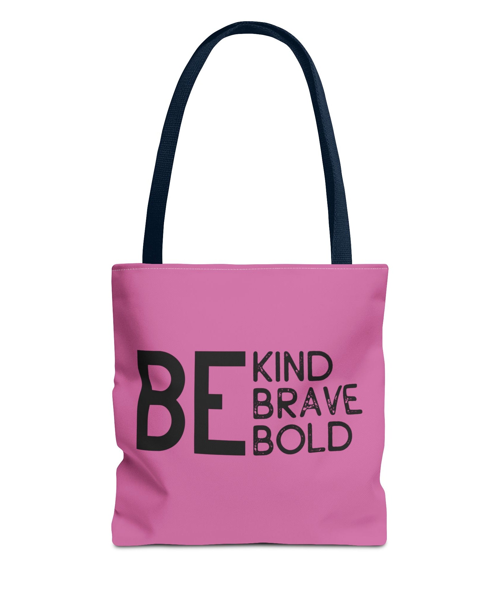 Inspirational Tote Bag - Be Kind Brave Bold - Eco-Friendly Carryall - Light Pink