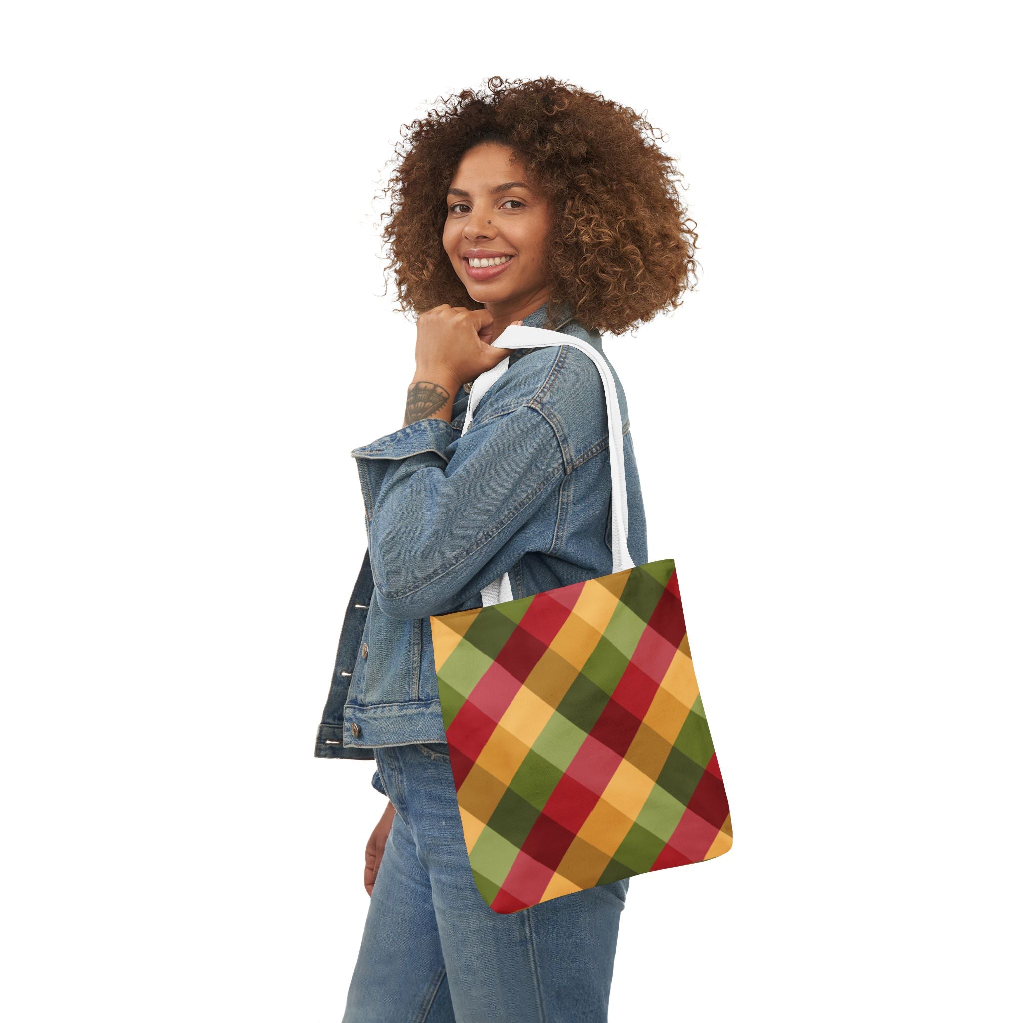 Vibrant Geometric Angle Design Canvas Tote