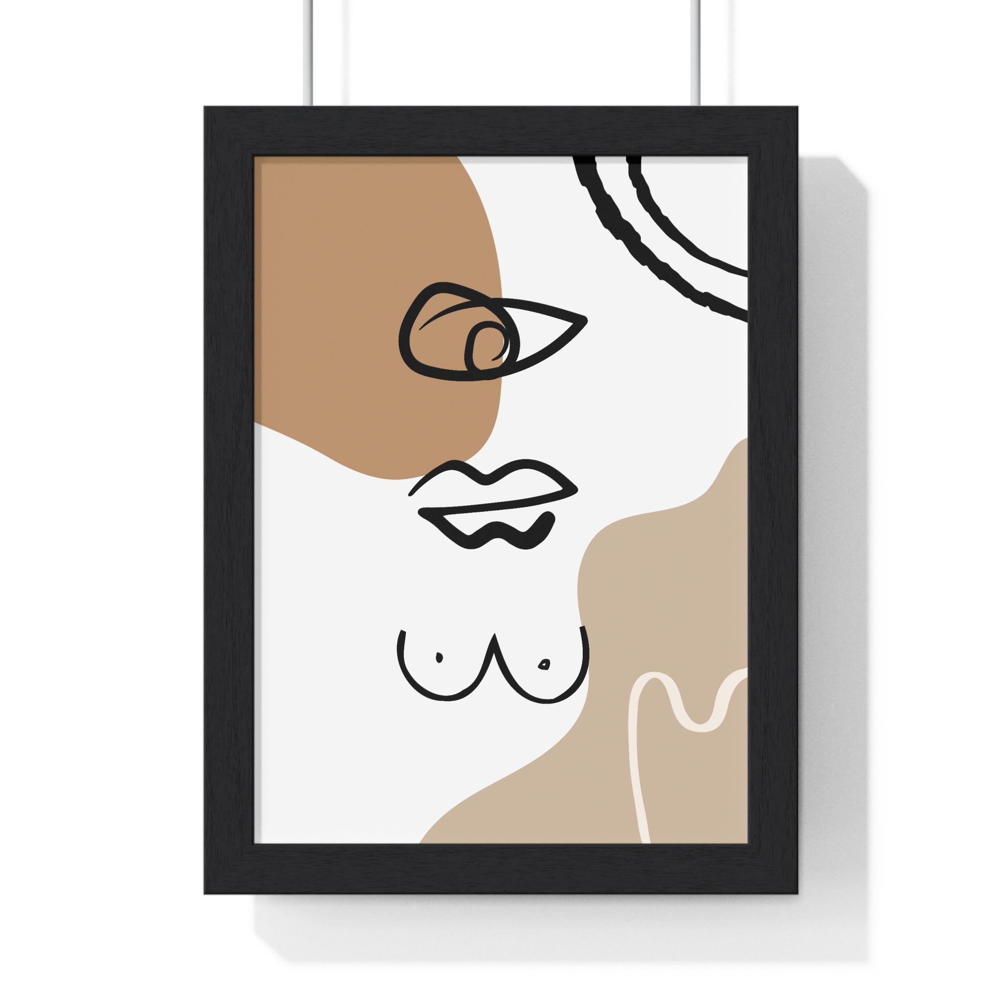 Abstract Human Form Art – Framed Line Drawing