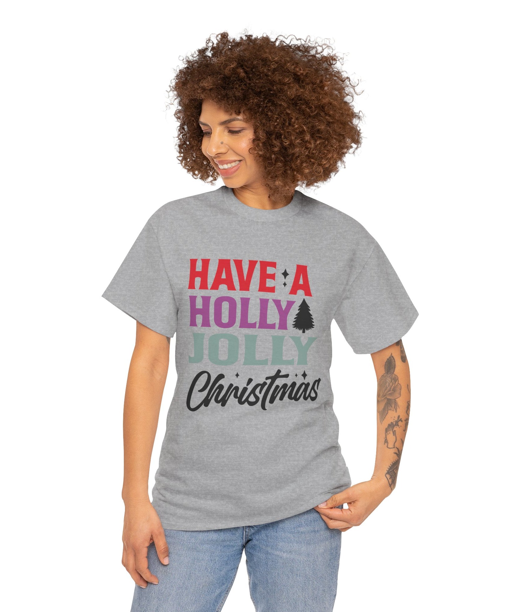 Festive Holly Jolly Christmas Graphic Tee | Gallory Hive