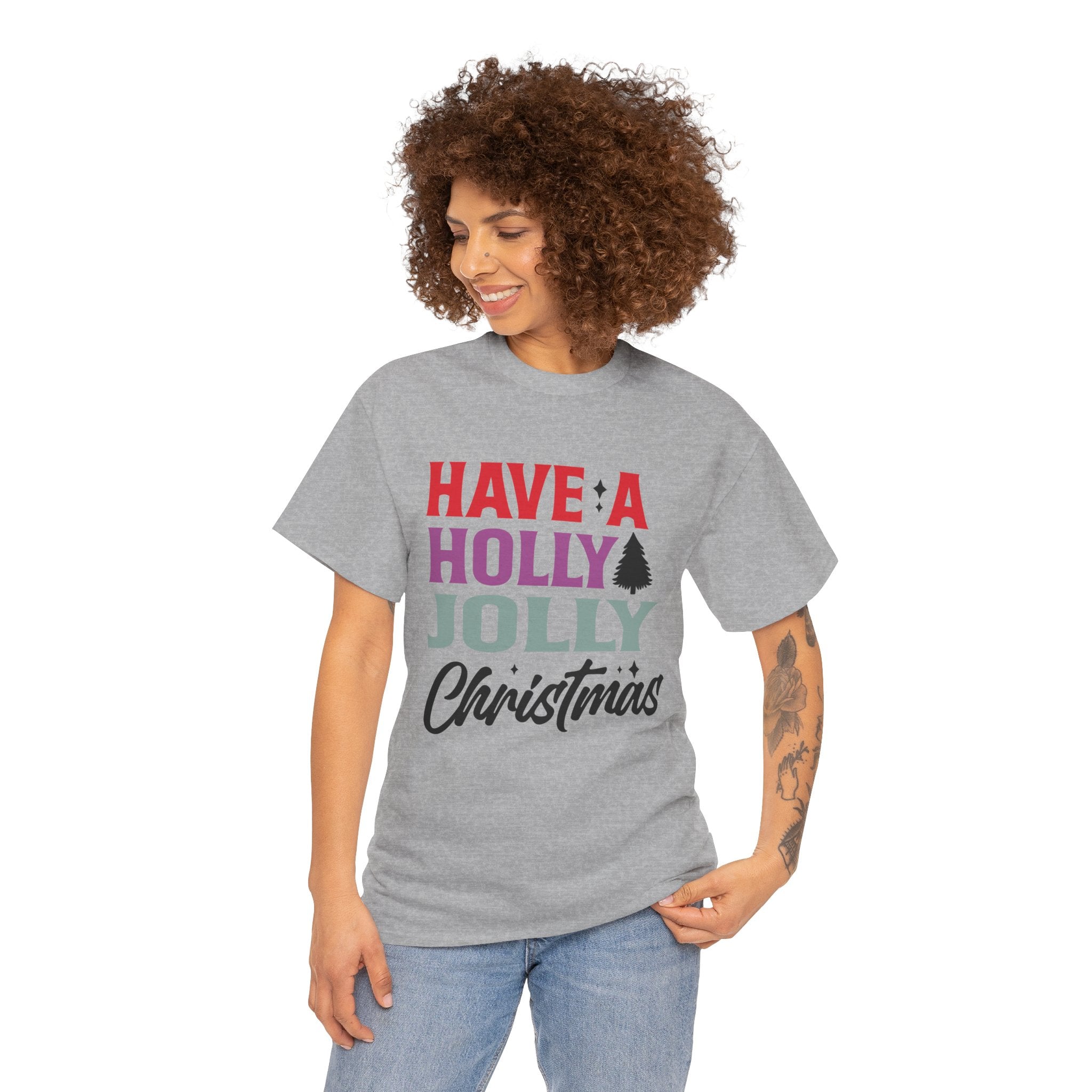 Festive Holly Jolly Christmas Graphic Tee | Gallory Hive
