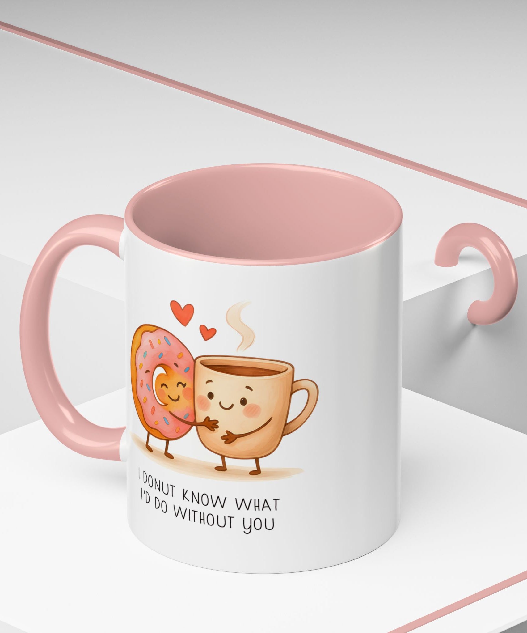 Cute Donut and Coffee Love Ceramic Mug | Gallory Hive