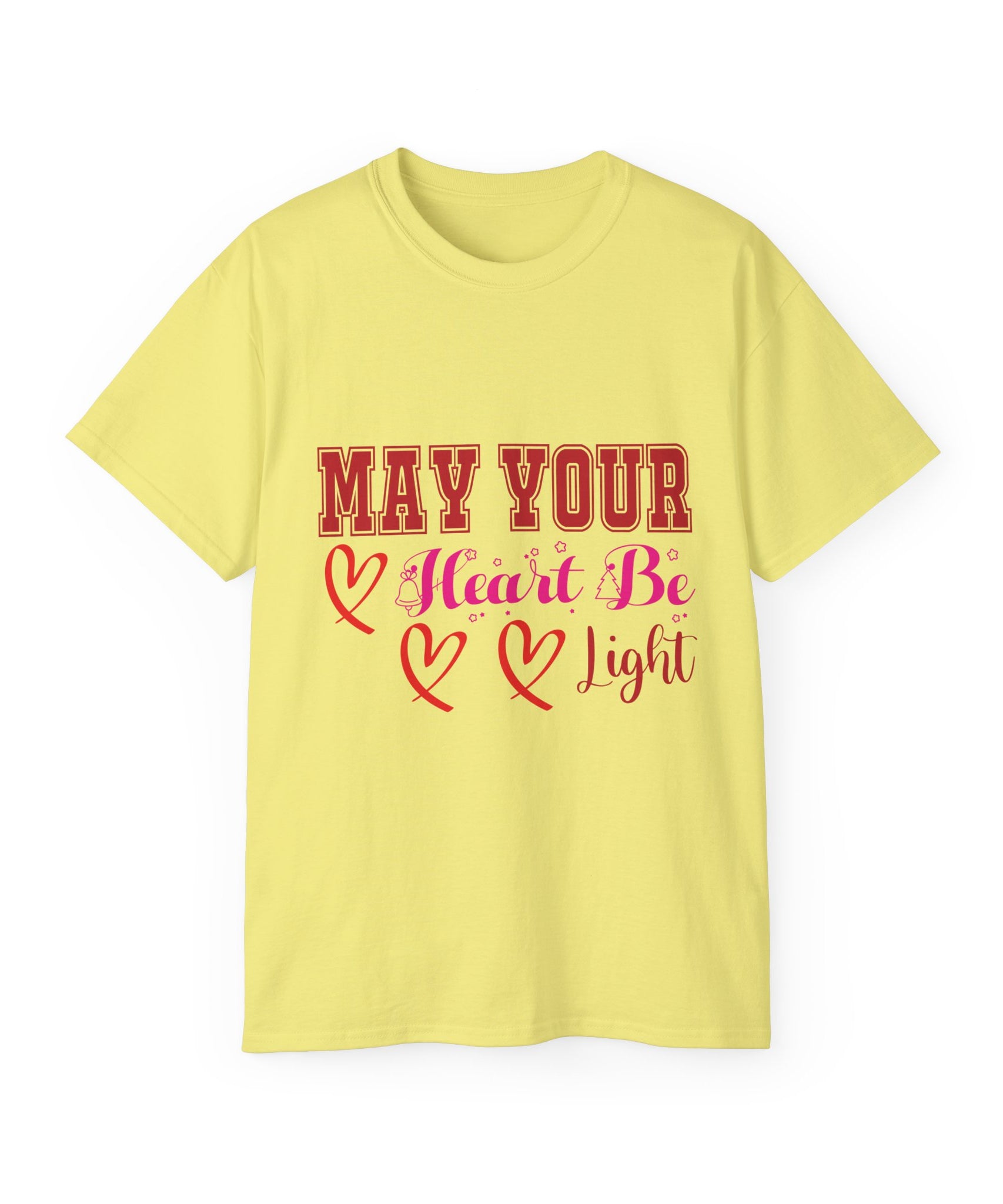 May Your Heart Be Light Christmas T-Shirt | Gallory Hive