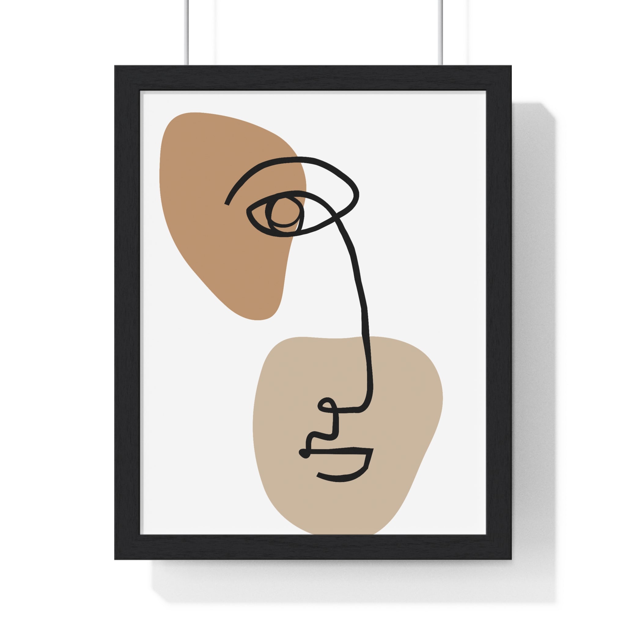 Abstract Face Line Drawing – Wood Frame Poster | Gallory Hive