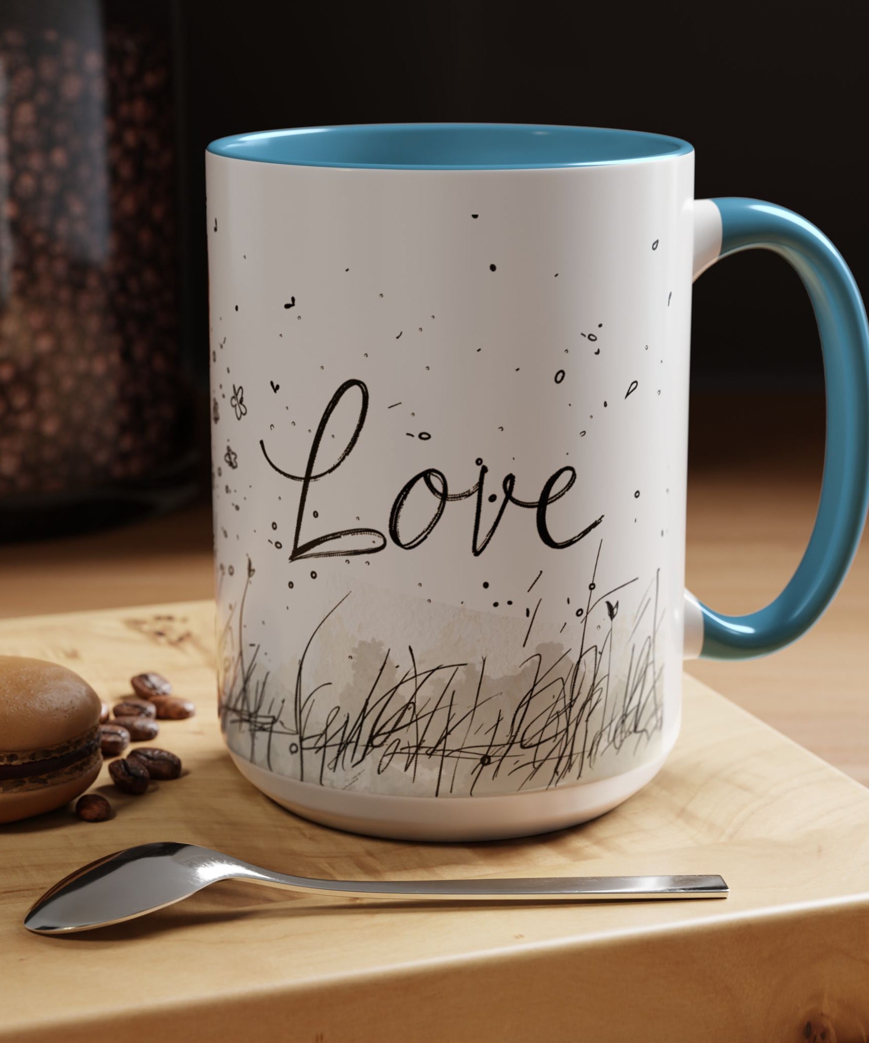 Love Heart Sketch Ceramic Coffee Mug | Gallory Hive