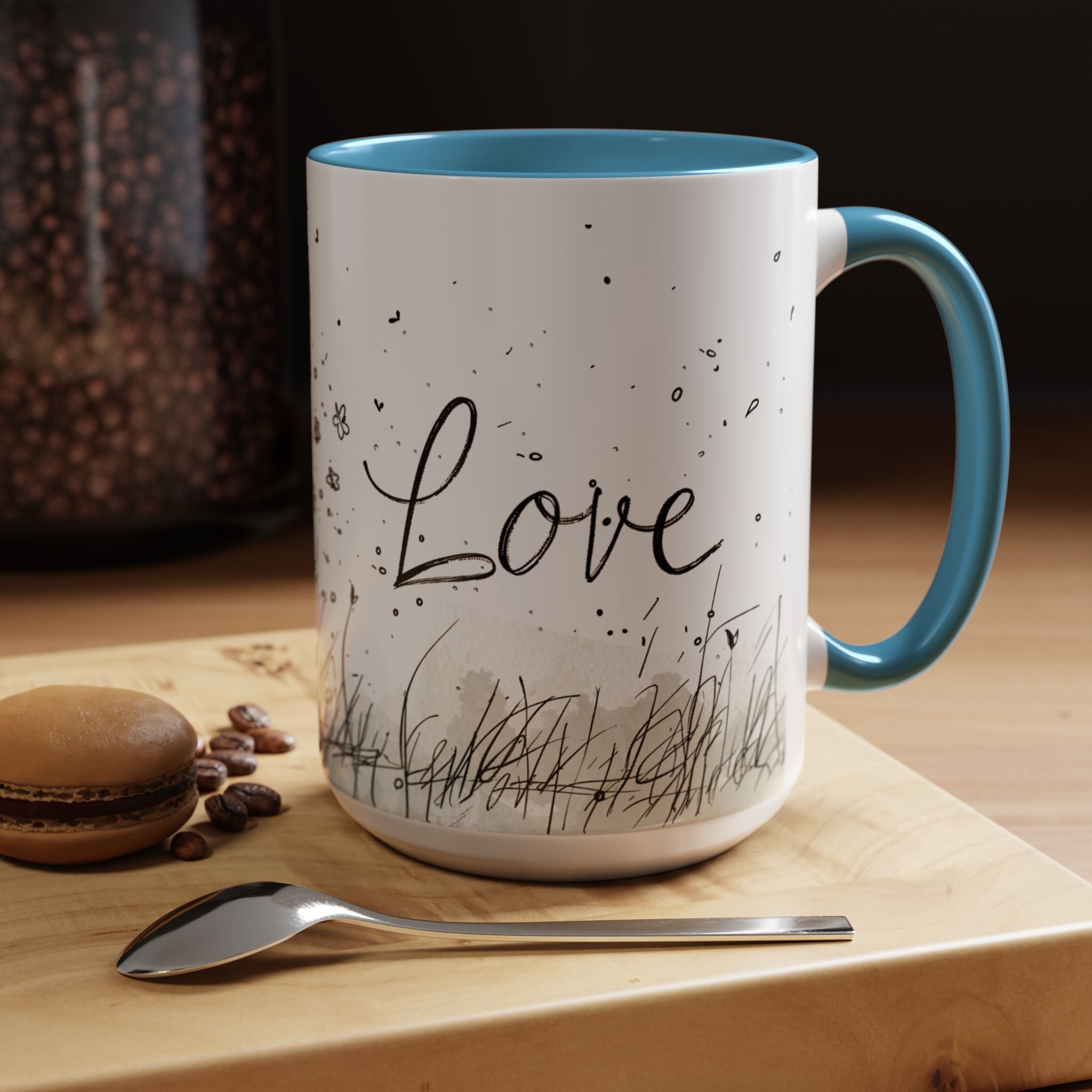 Love Heart Sketch Ceramic Coffee Mug | Gallory Hive