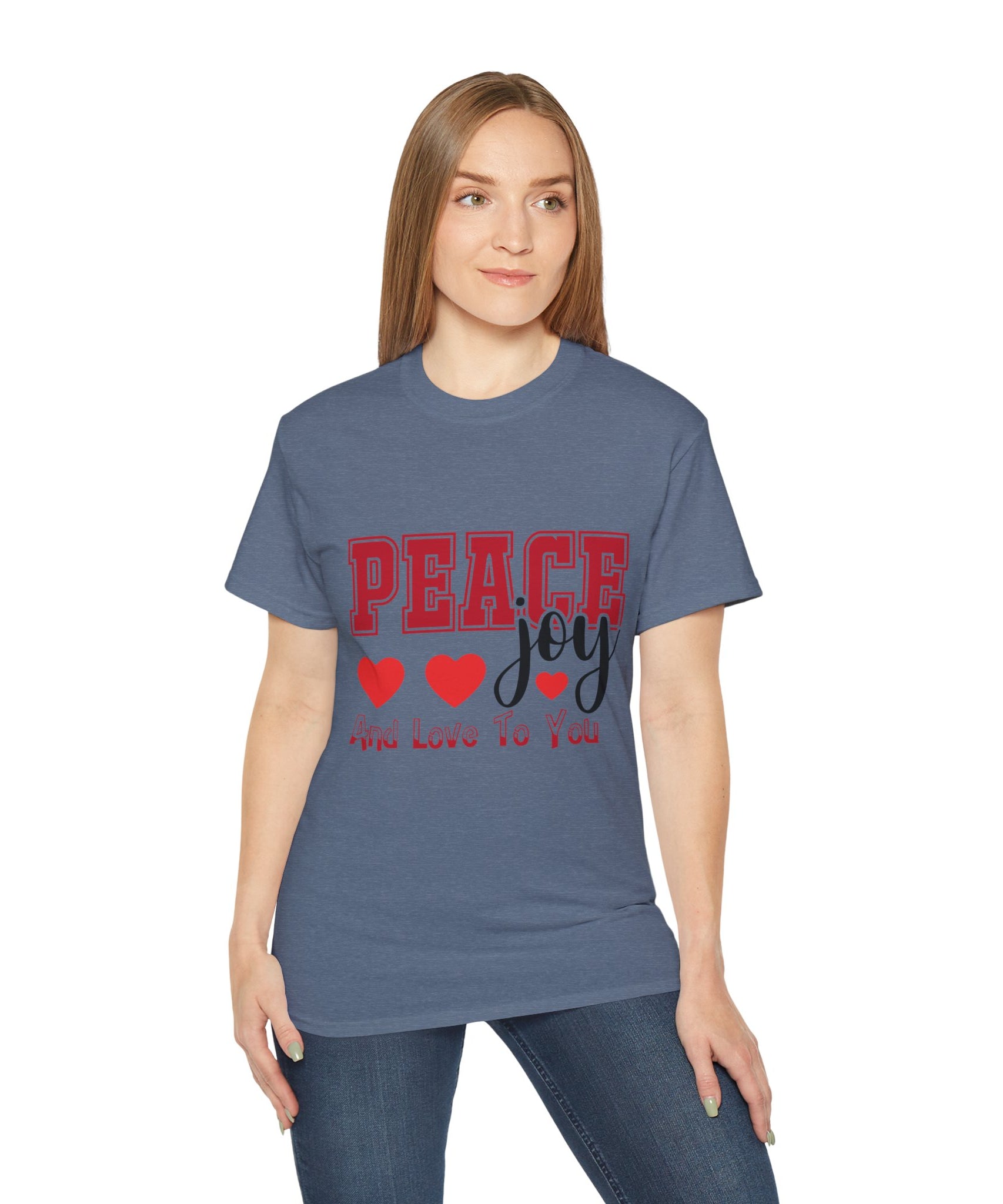 Peace, Joy & Love Retro Christmas T-Shirt | Gallory Hive