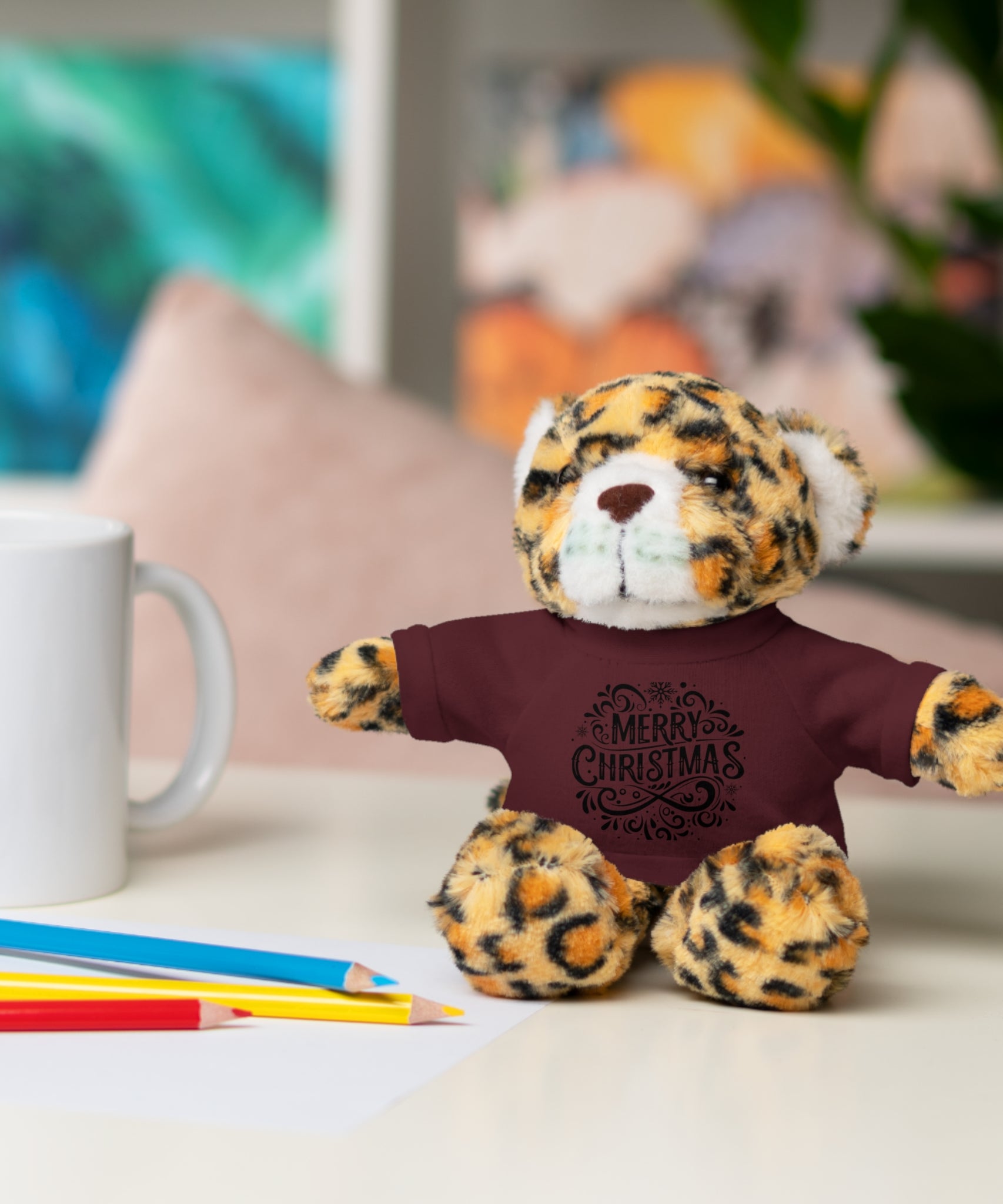 Festive Merry Christmas Stuffed Jaguar | Gallory Hive