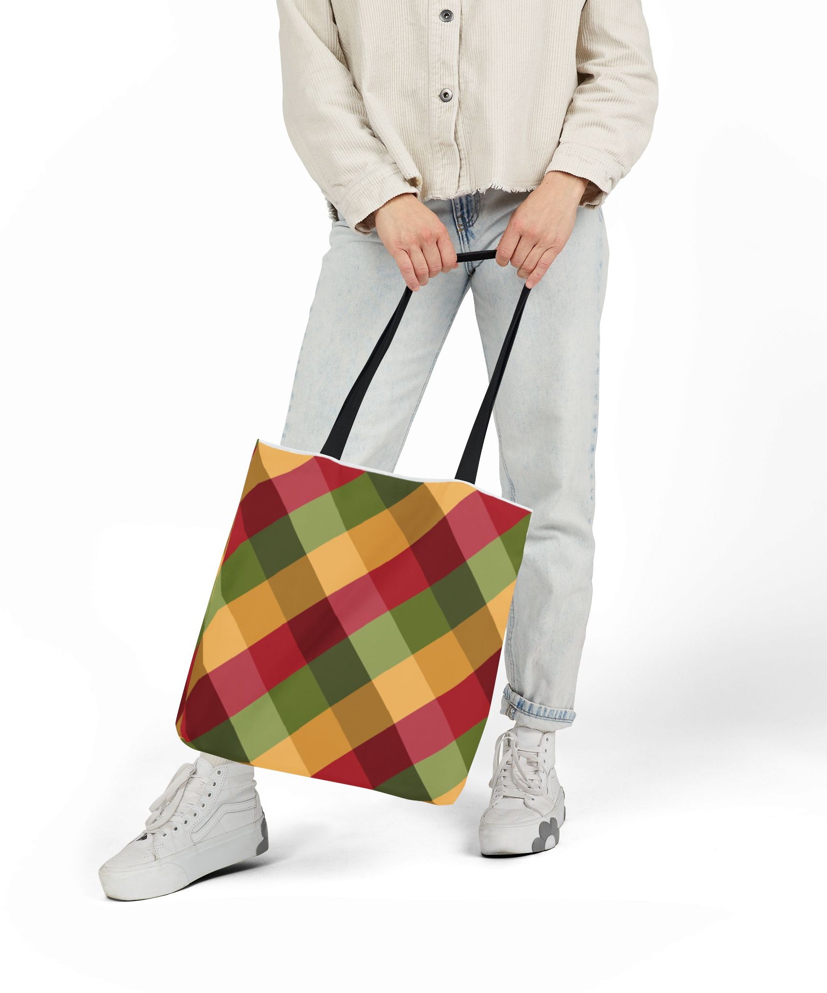 Vibrant Geometric Angle Design Canvas Tote