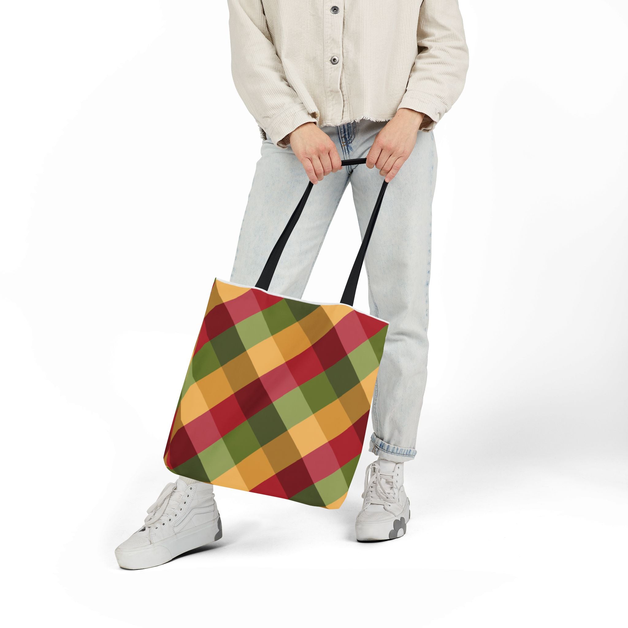Vibrant Geometric Angle Design Canvas Tote