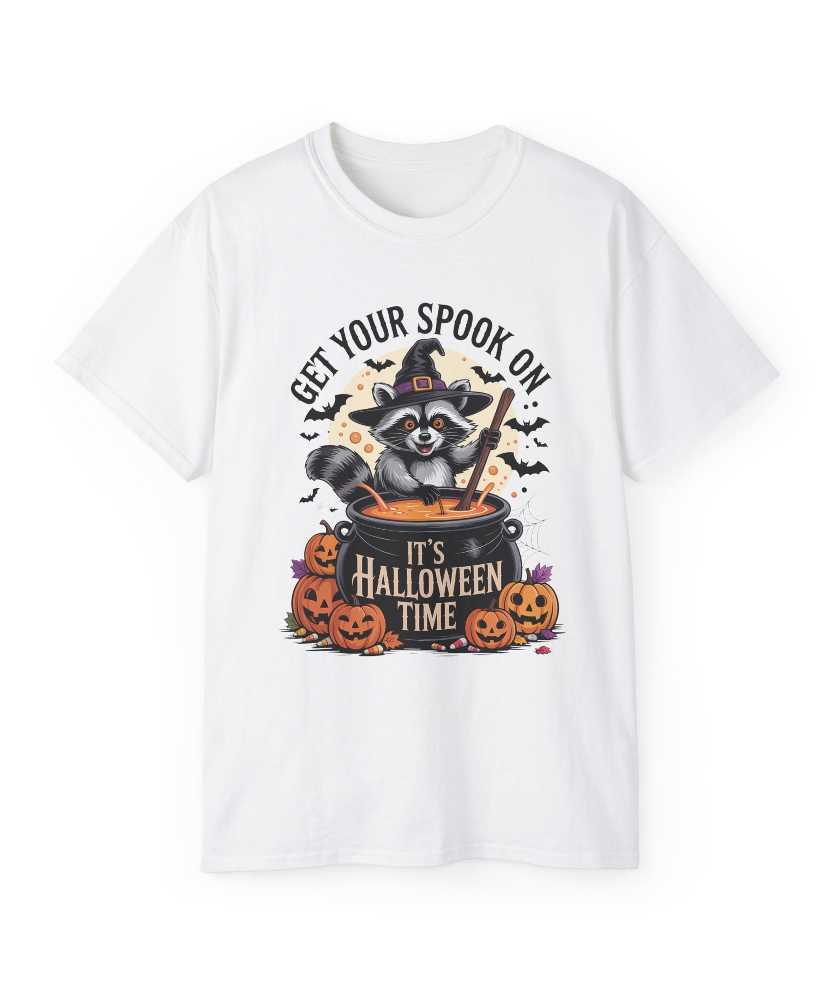 Halloween Raccoon Tee - Spook On Witch Design | Gallory Hive